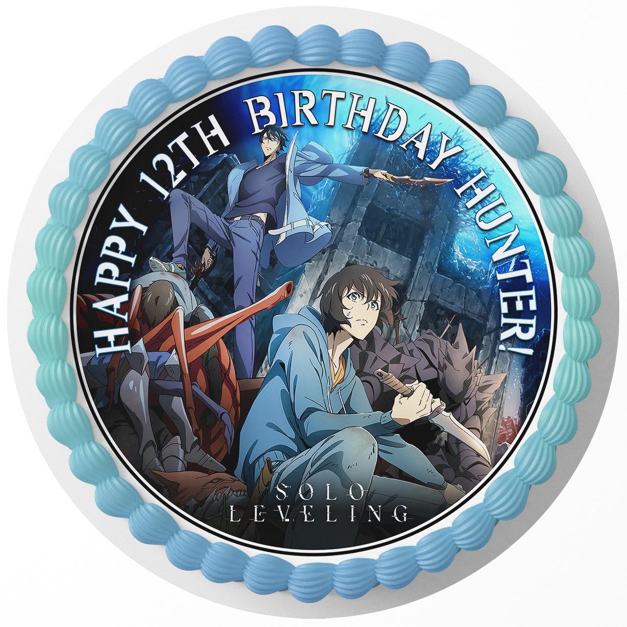 Solo Leveling Sung Jinwoo Only I Level Up Anime Round – Icing She - Personalized Edible Cake Topper | Custom Icing Sheet | Birthday Cake Decoration
