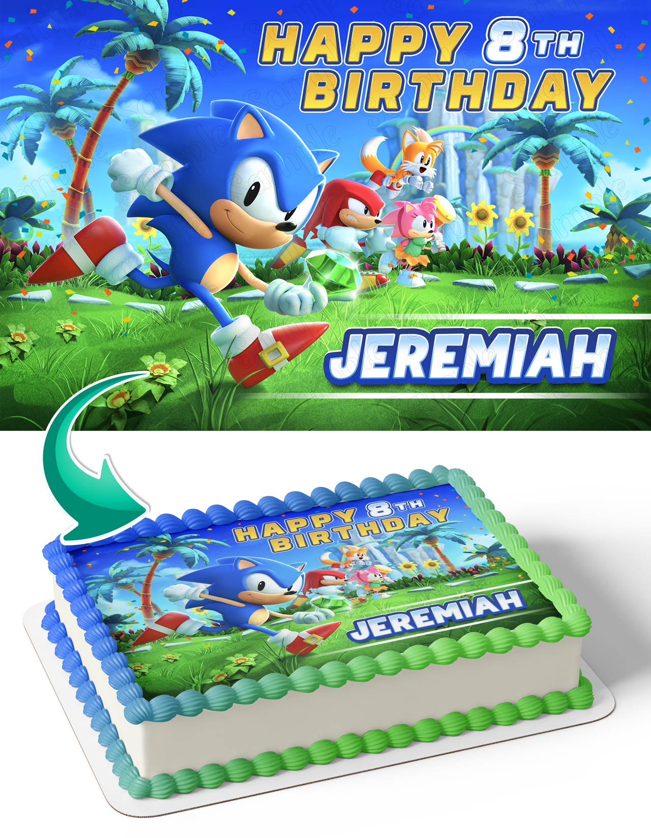 Sonic Kids Fast Superstars Edible Cake Topper