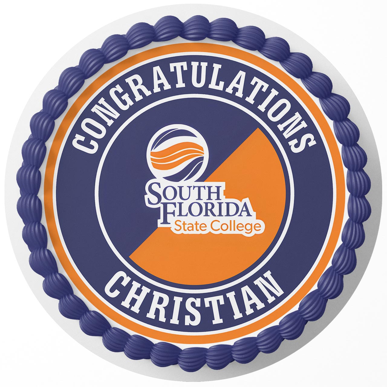 South Florida State College Round – Icing Sheet Birthday - Personalized Edible Cake Topper | Custom Icing Sheet | Birthday Cake Decoration