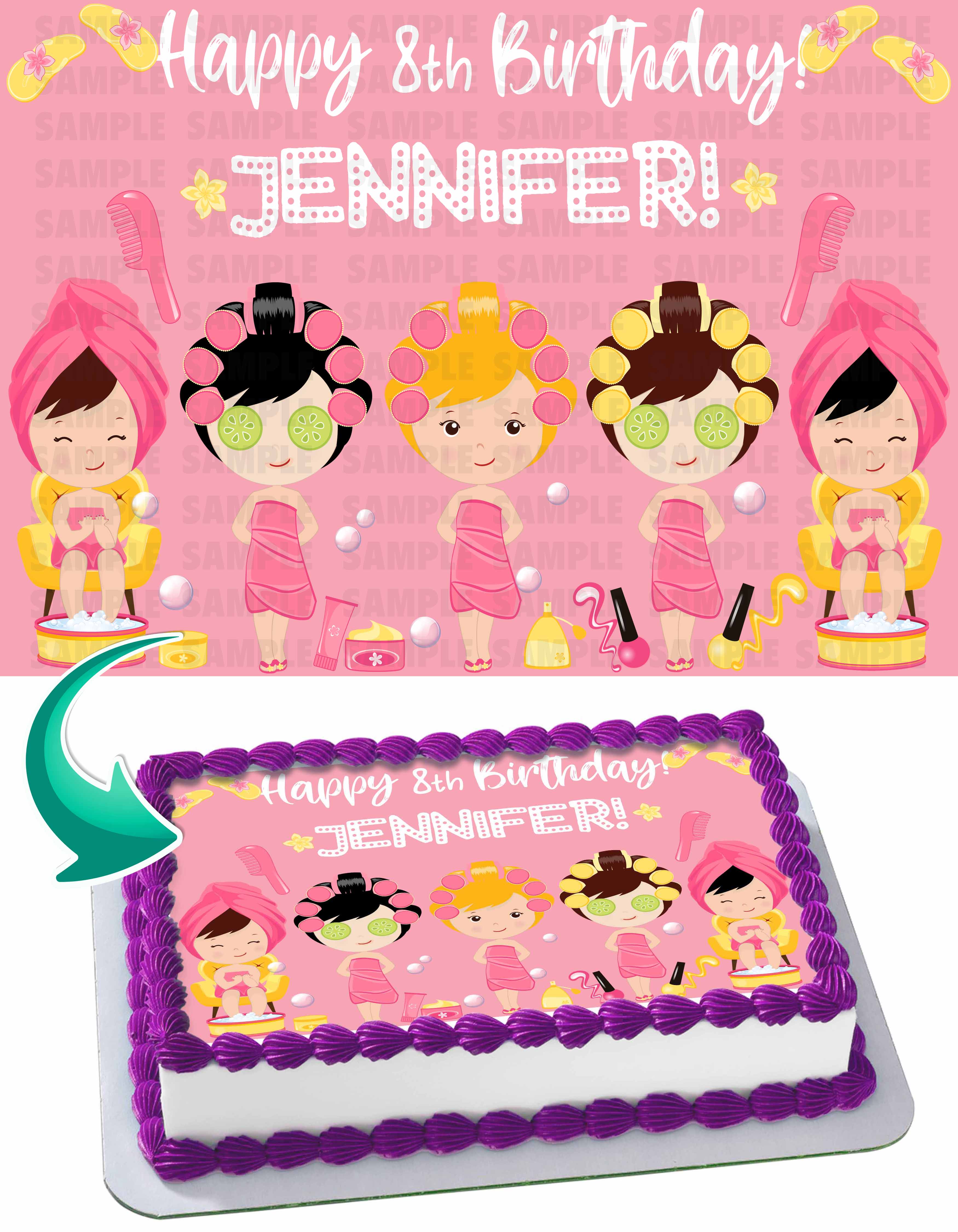 Spa Hair Salon Edible Cake Topper