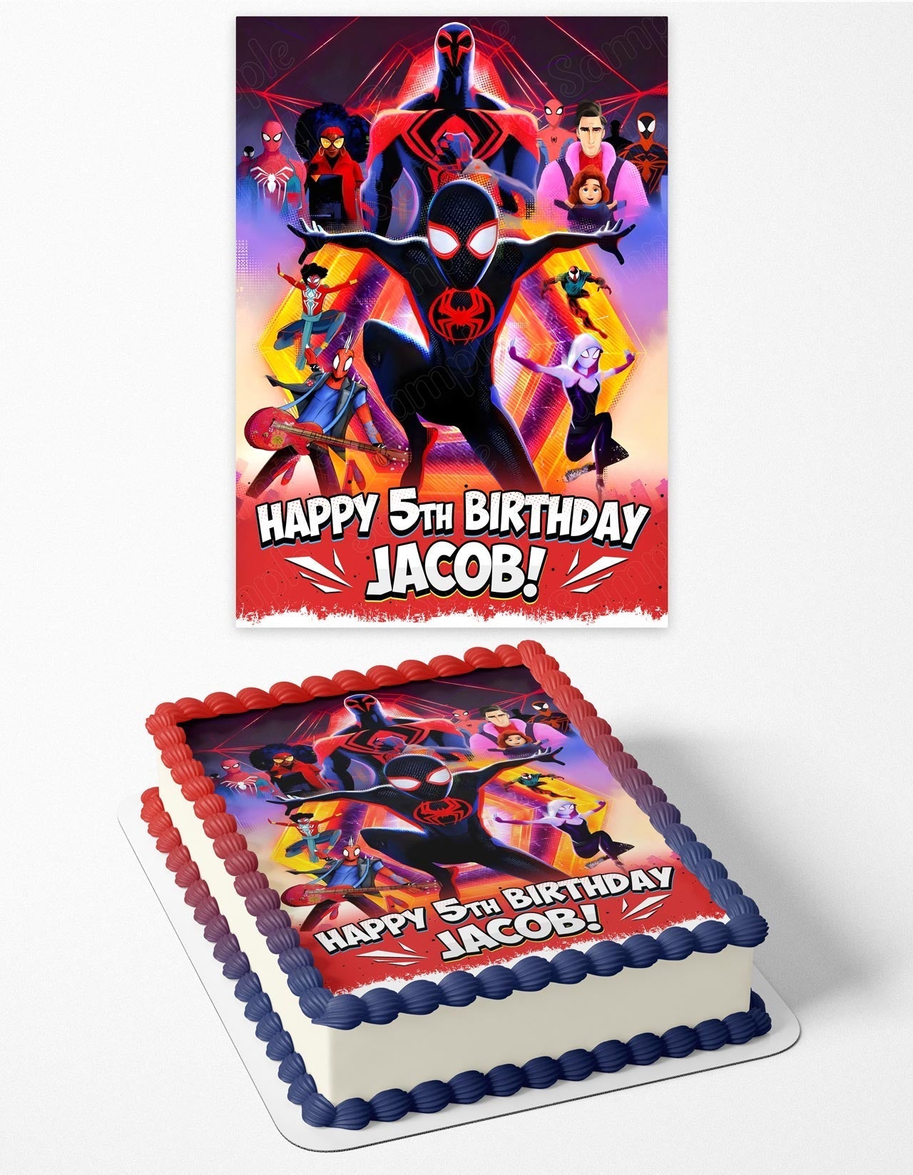 Spider Across the Spider Verse Pt Edible Cake Topper