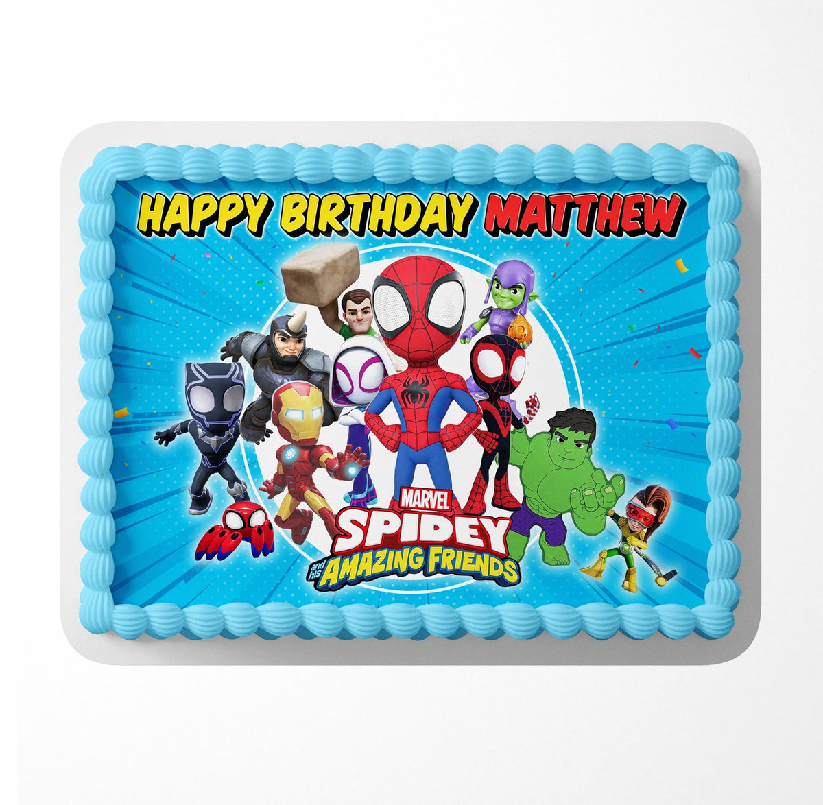 Web Slinger Hero Friends Edible Cake Topper
