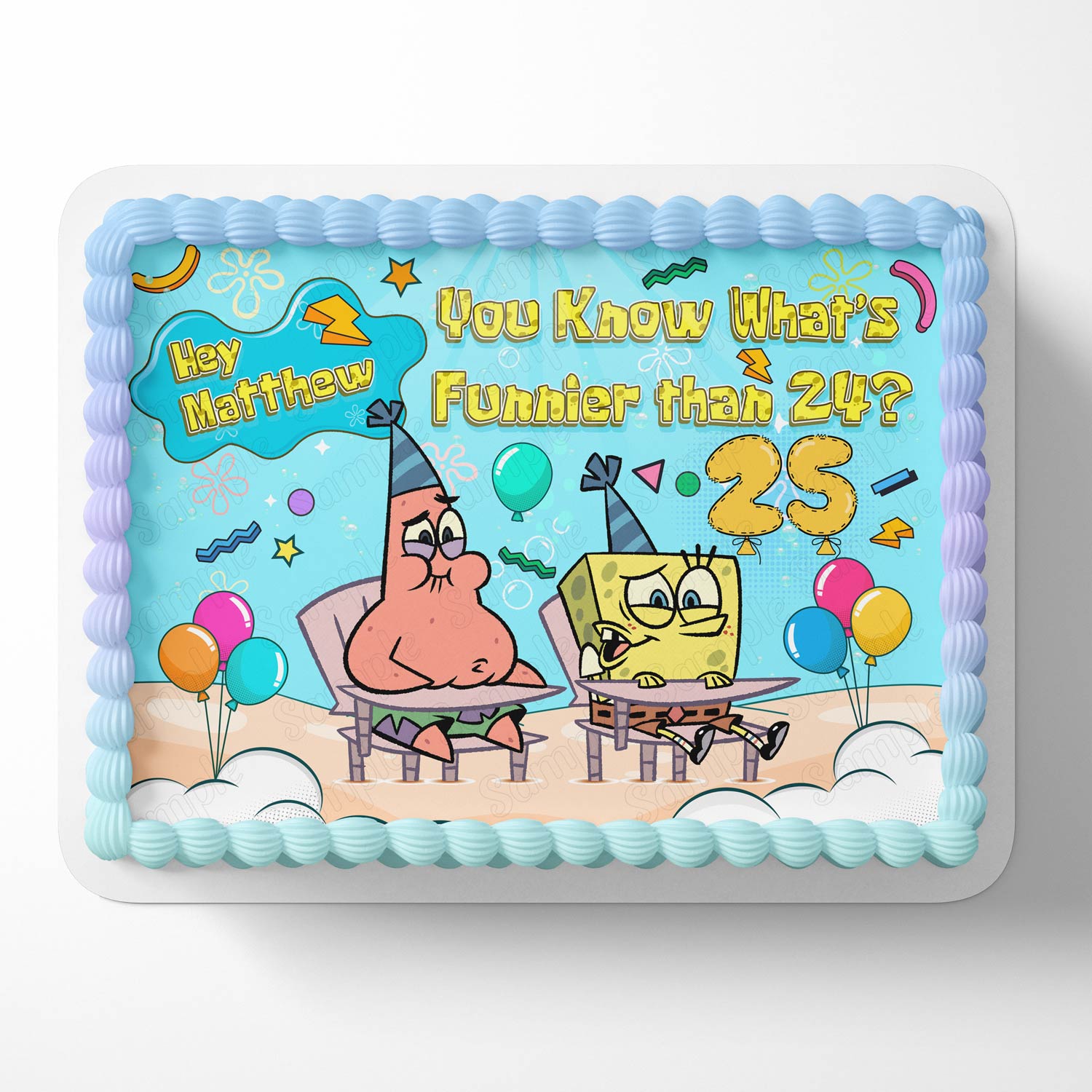 Square Pants Boy Patrick Funnier than 24 25 GC Edible Cake Topper