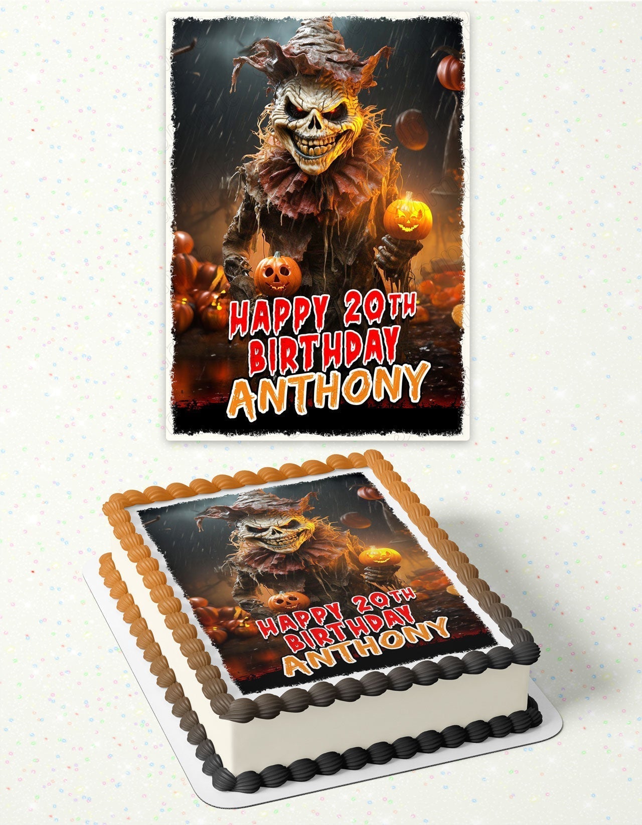 Spooky Halloween Horror Night Edible Cake Topper