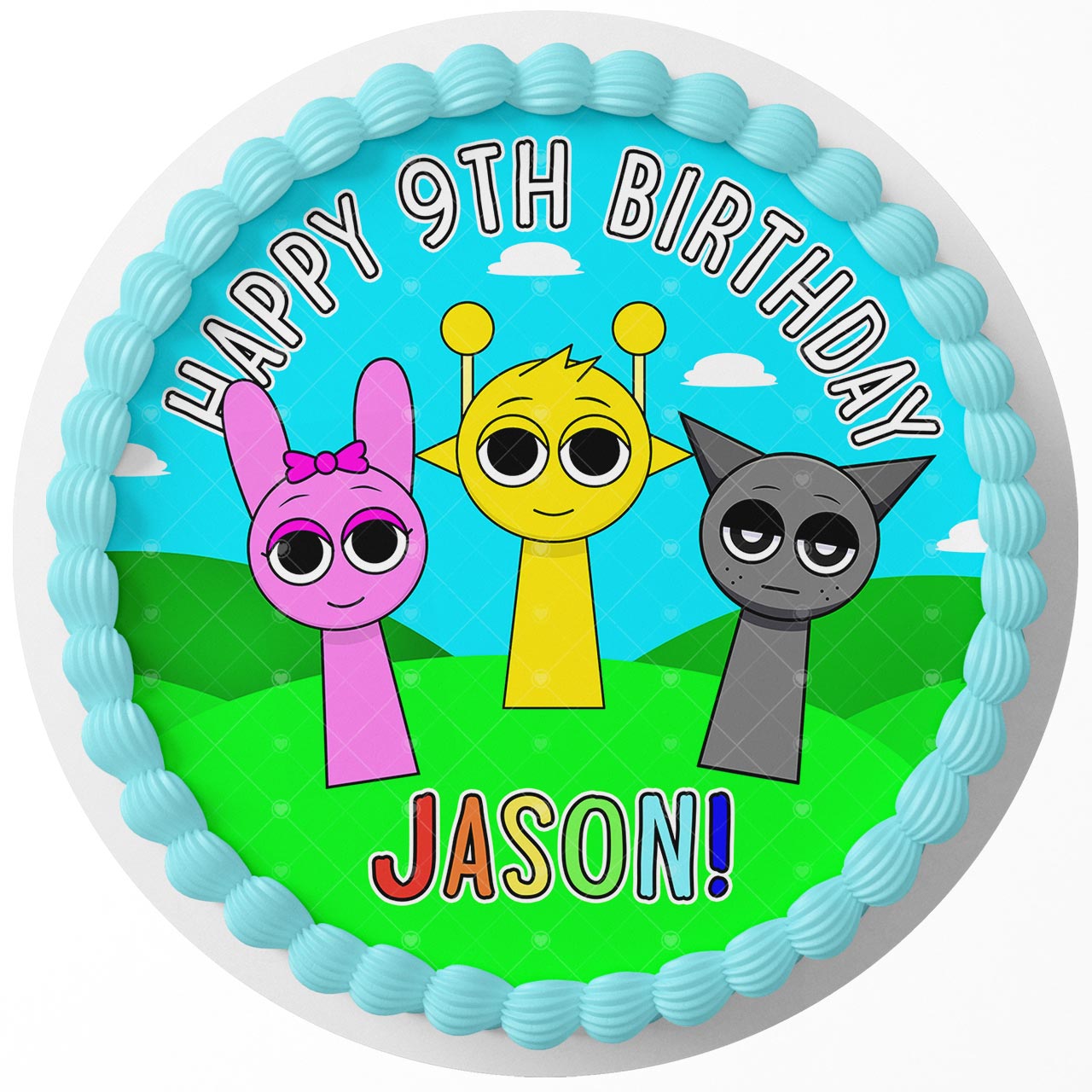 Sprunki Incredibox Round – Icing Sheet Birthday - Personalized Edible Cake Topper | Custom Icing Sheet | Birthday Cake Decoration