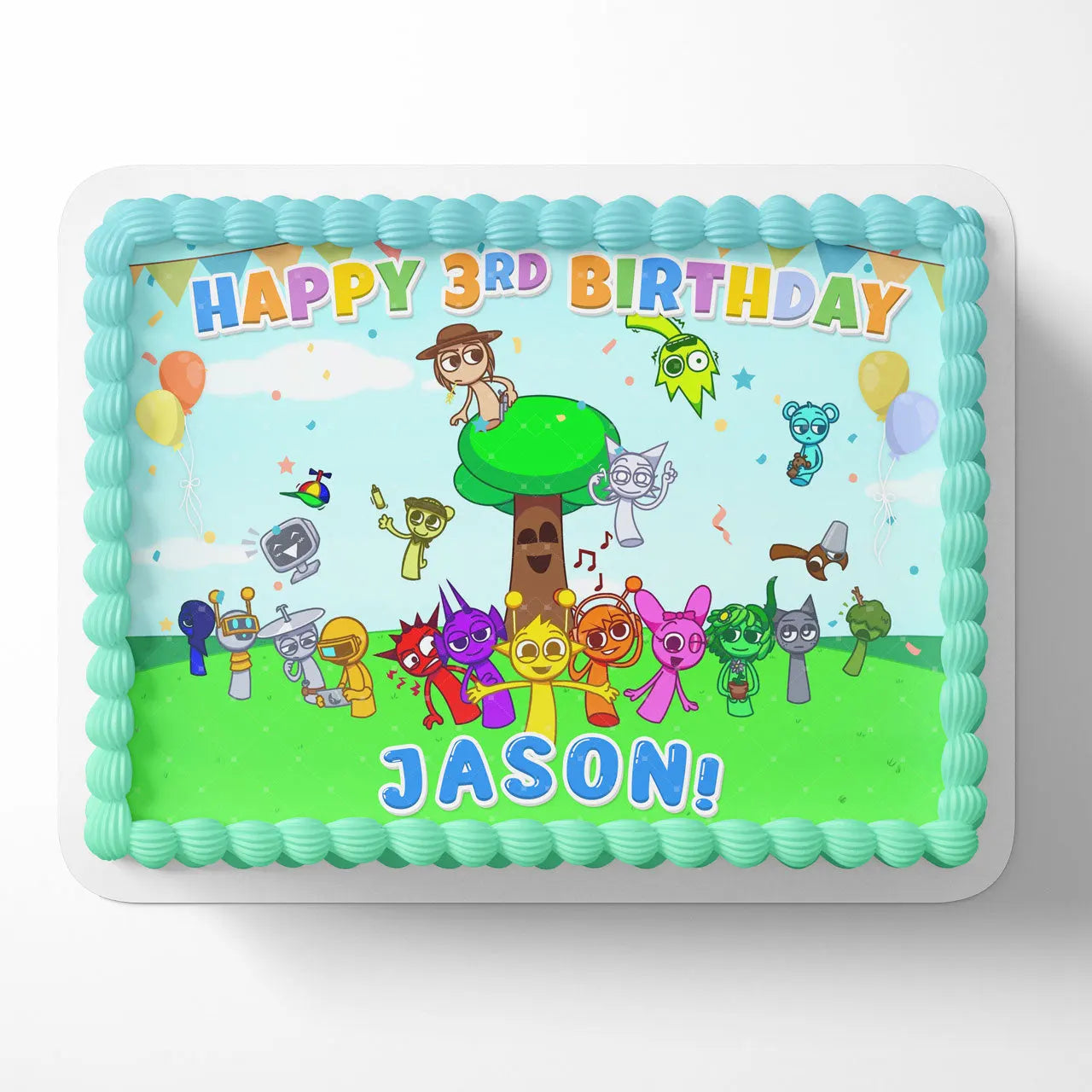 Sprunki Game – Icing Sheet - Personalized Edible Cake Topper | Custom Icing Sheet | Birthday Cake Decoration | Photo Cake Image