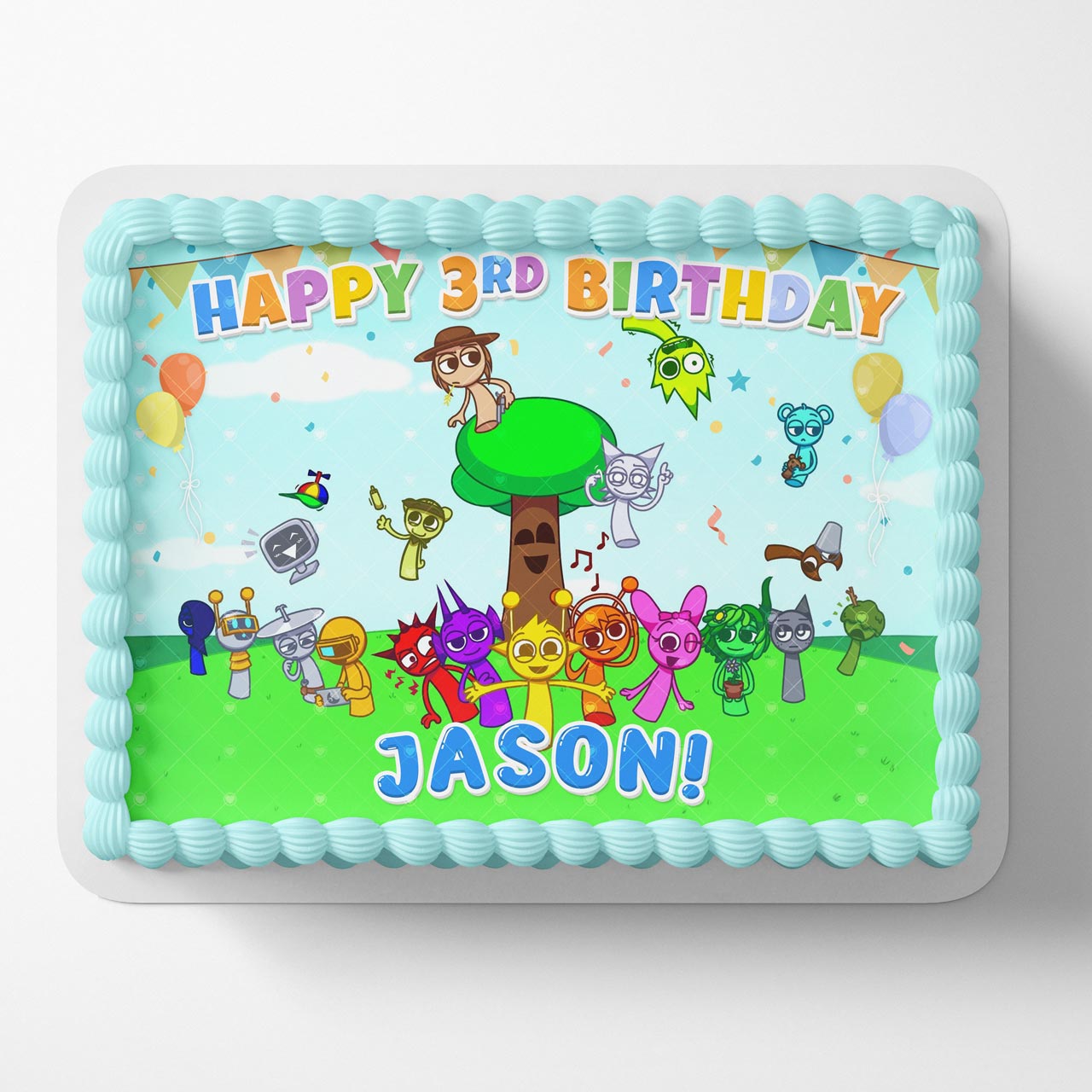 Sprunki Kids Fun Inspired Edible Cake Topper