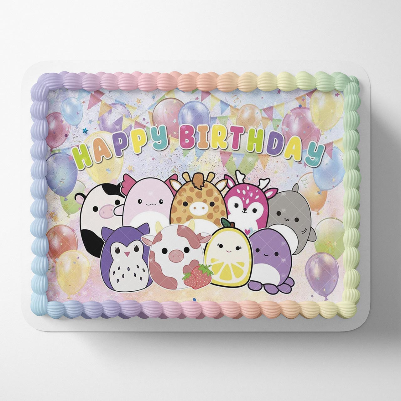 Squishmallow Stuffed Animals ACS Edible Cake Topper