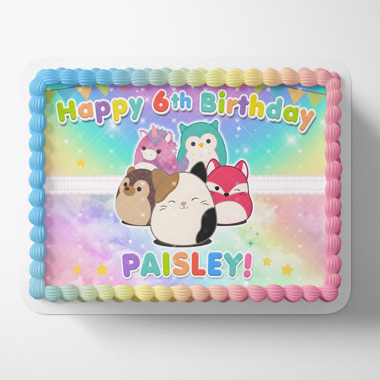 Squishmallows Stuffed Animals Birthday Edible Cake Topper