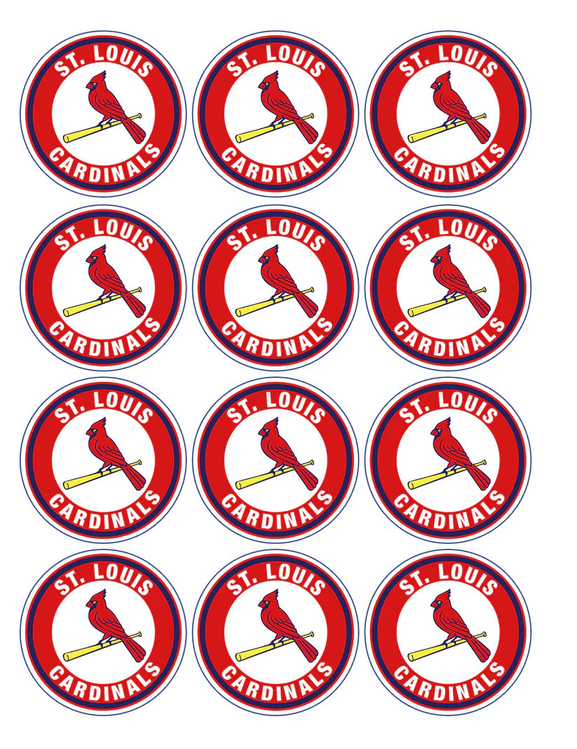 St Louis Cardinals Edible Cupcake Toppers Icing Sheet or Wafer Paper