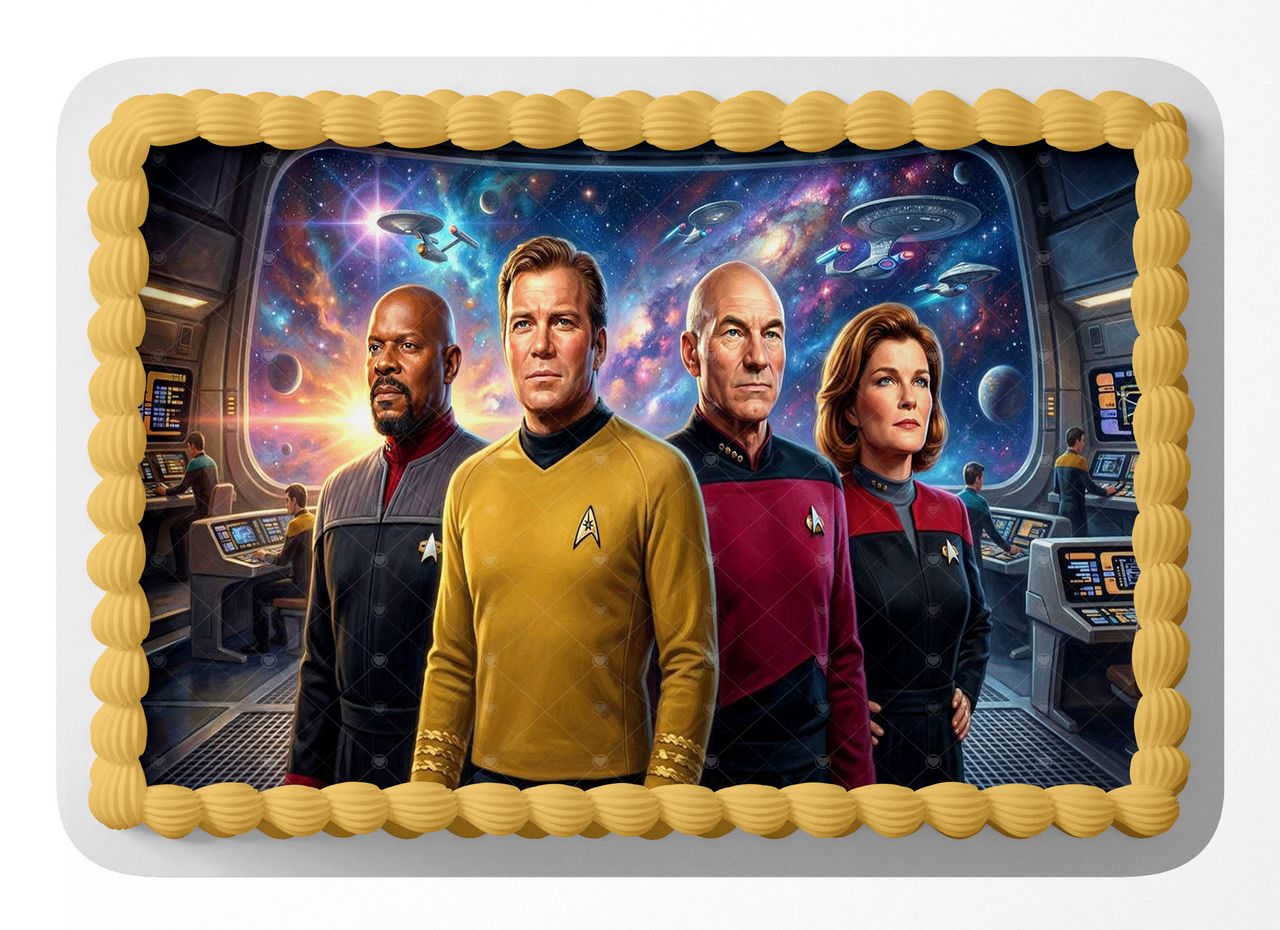 Star Trek Captains Collage edible cake topper
