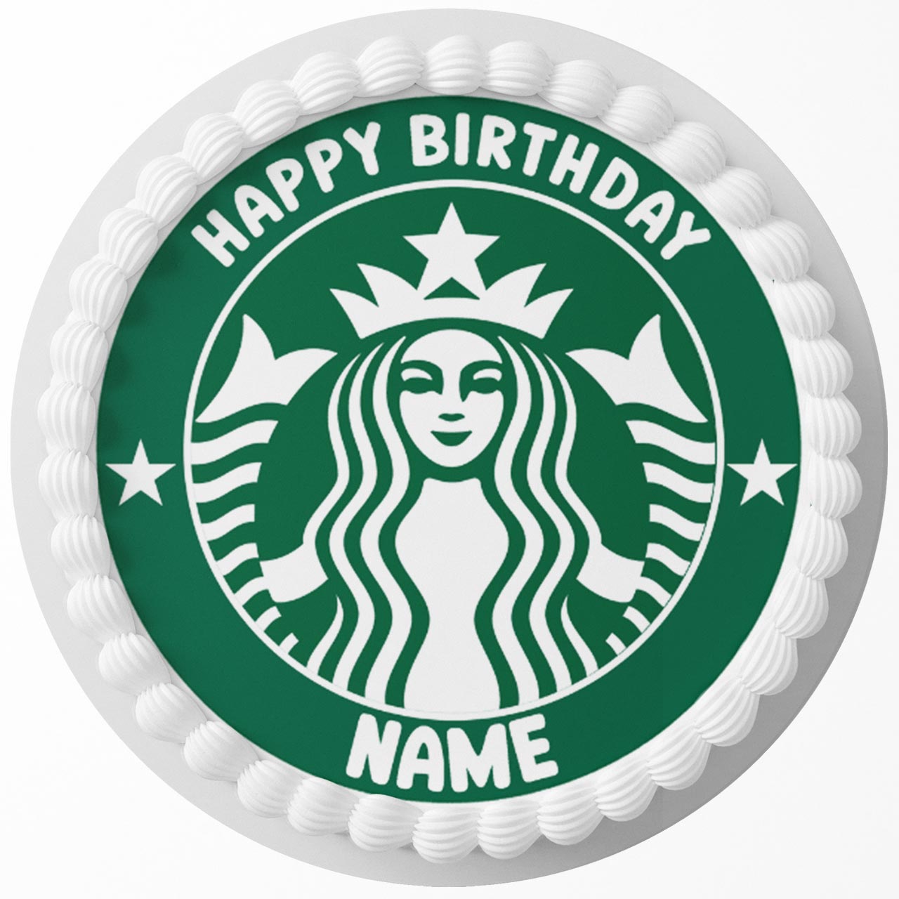 Starbuck Coffe Round – Icing Sheet Birthday - Personalized Edible Cake Topper | Custom Icing Sheet | Birthday Cake Decoration | Photo Cake Image