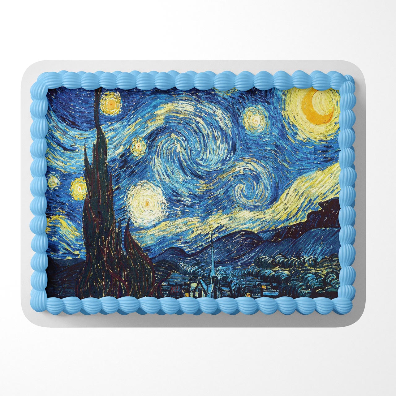 Starry Night Art Edible Cake Topper