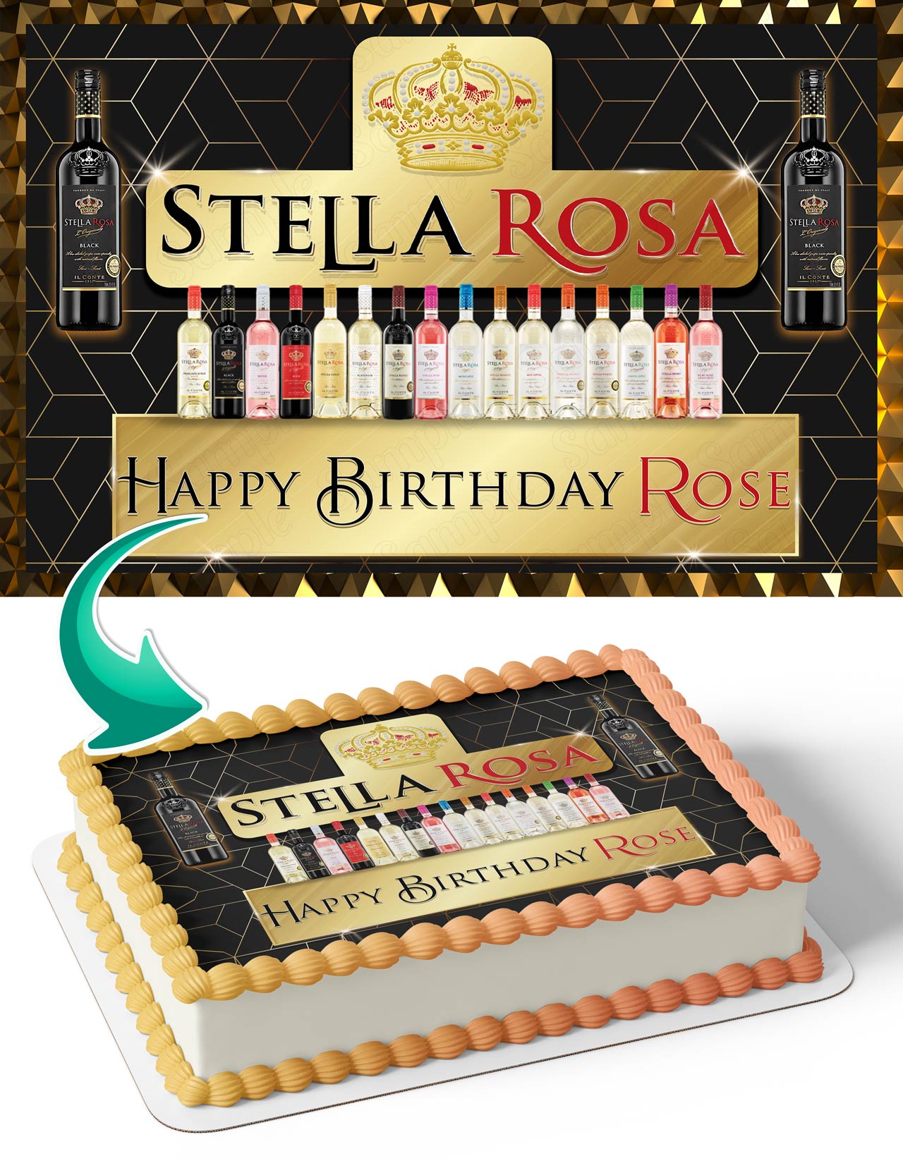 Stella Rosa Wine Edible Cake Topper