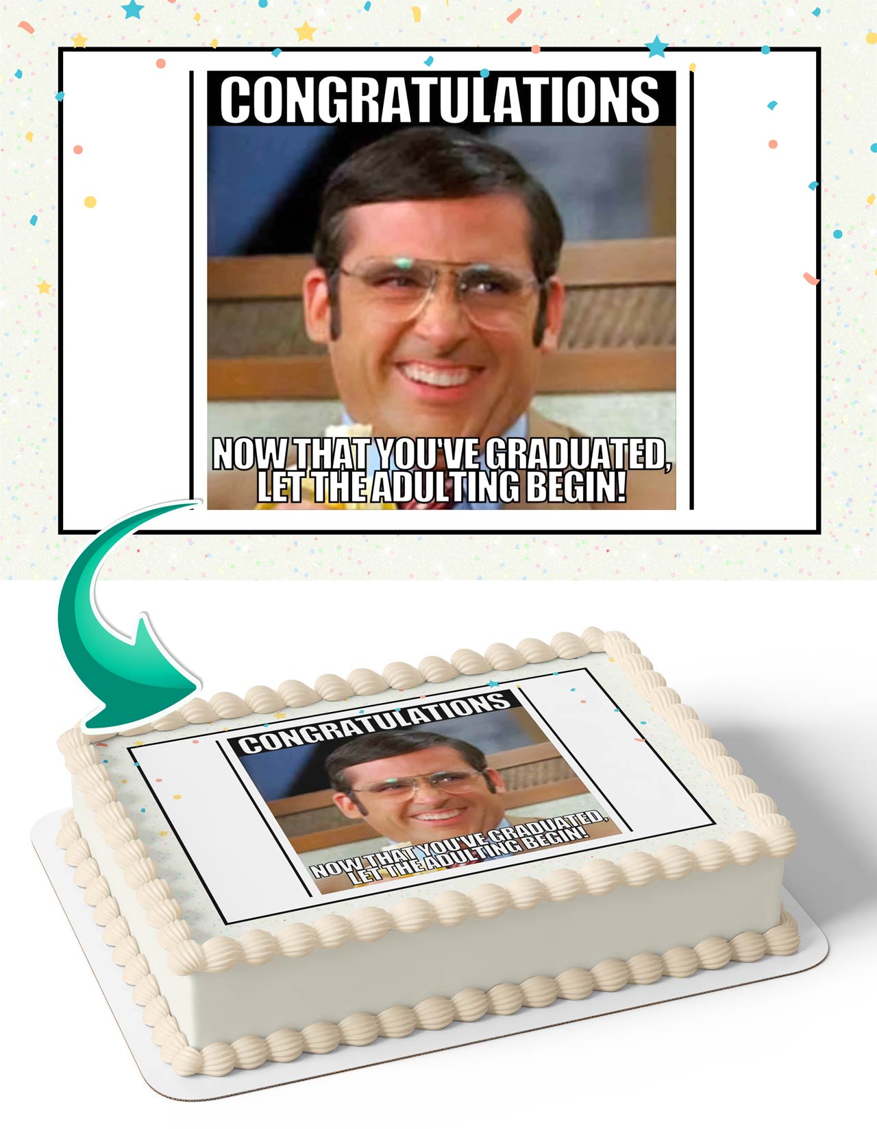 Steve Carell The Office Graduation Congratulations You Did It Meme Edible Cake Topper