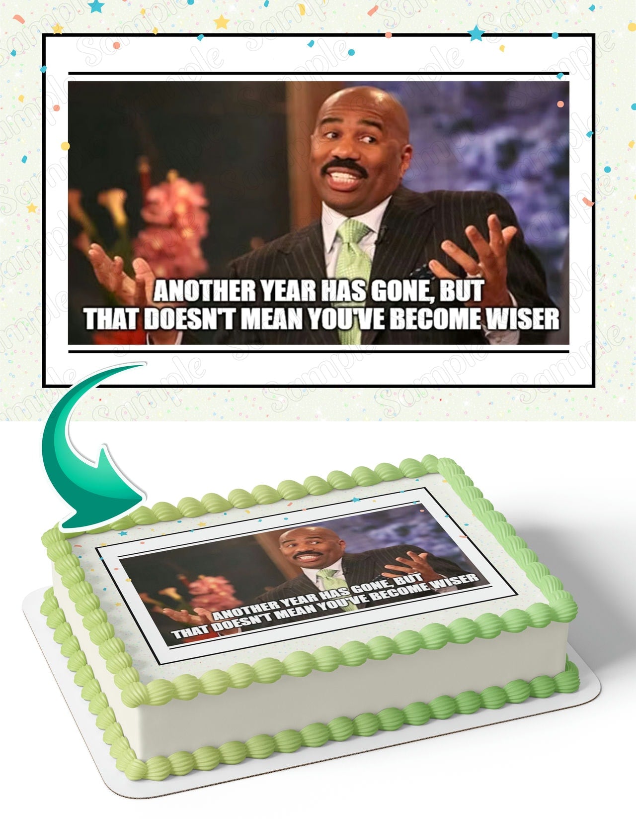 Steve Harvey Meme Edible Cake Topper