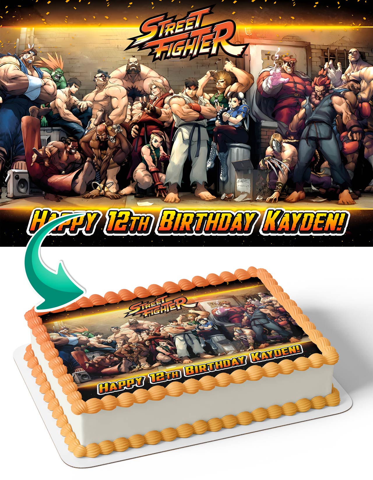 Street Fighter Complete Saga Edible Cake Topper