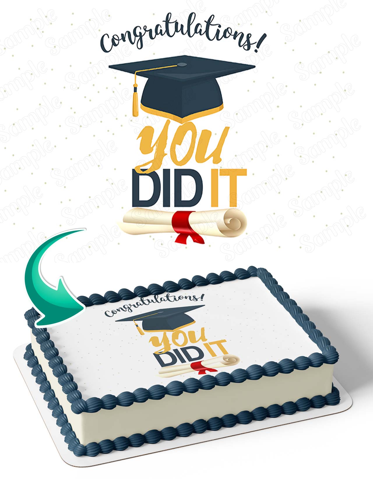 Student Graduation Congrats Congratulations You Did It CCY Edible Cake Topper