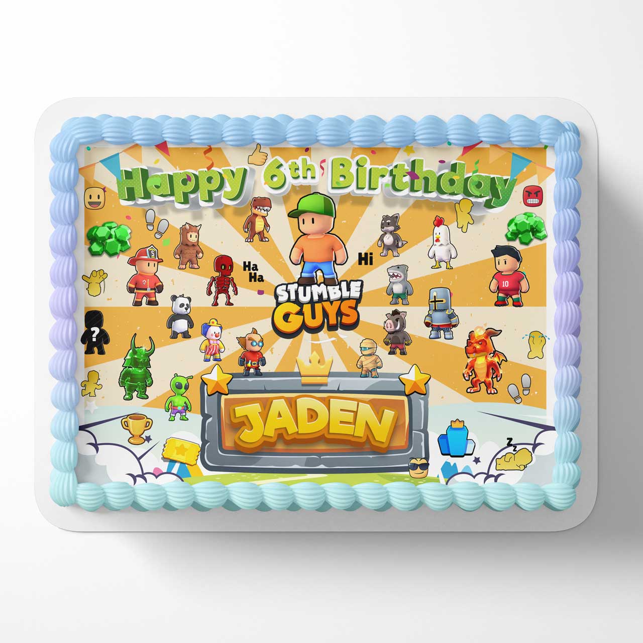 Stumble Kids Fun Themed Gamer Kids Edible Cake Topper