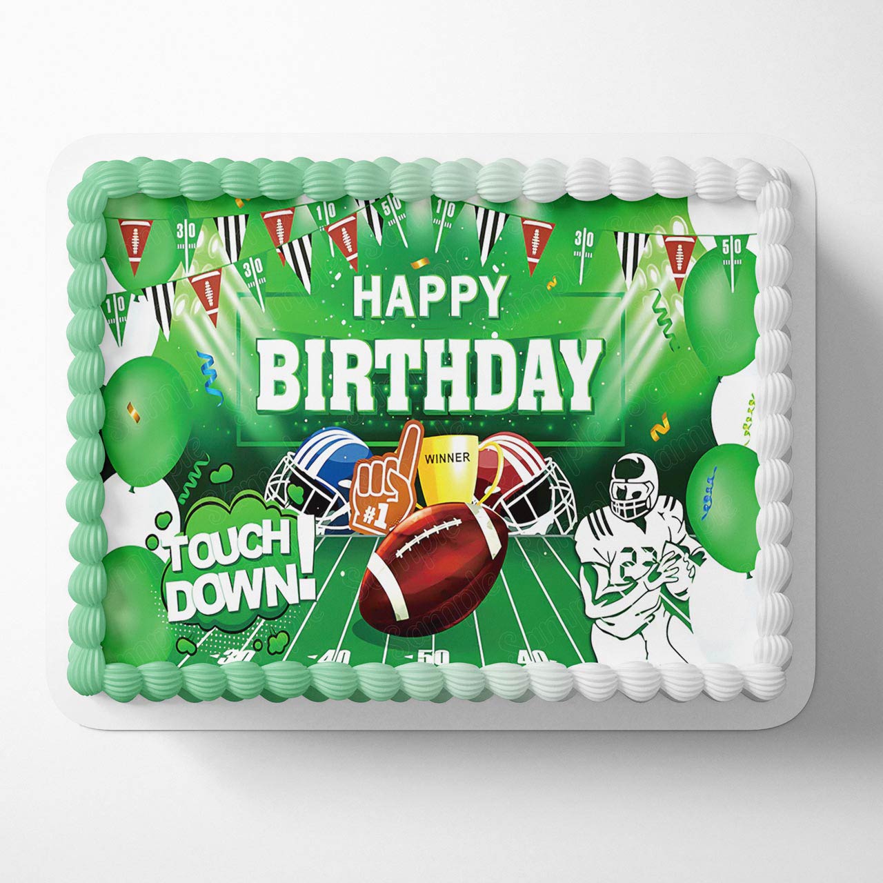 Super Football Bowl Game Sports GFF Edible Cake Topper
