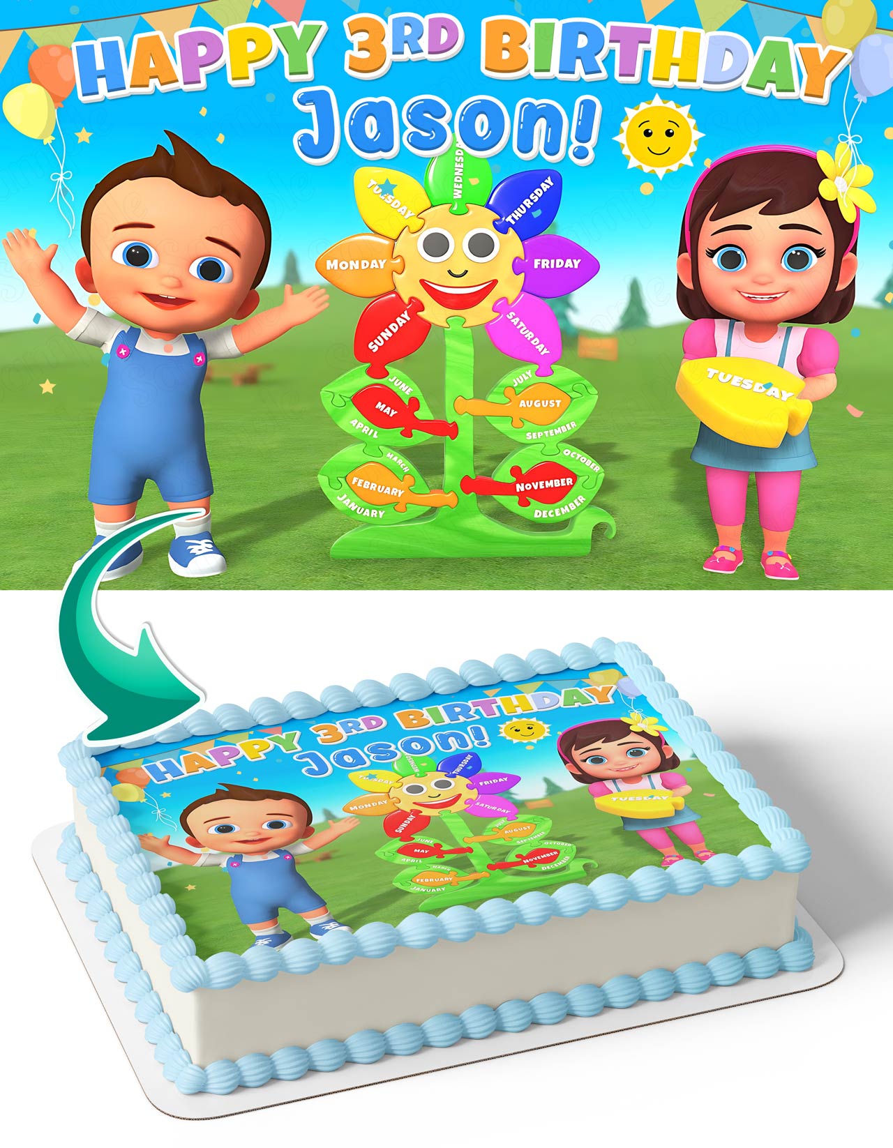 Super Crazy Kids Toddler Kids Edible Cake Topper
