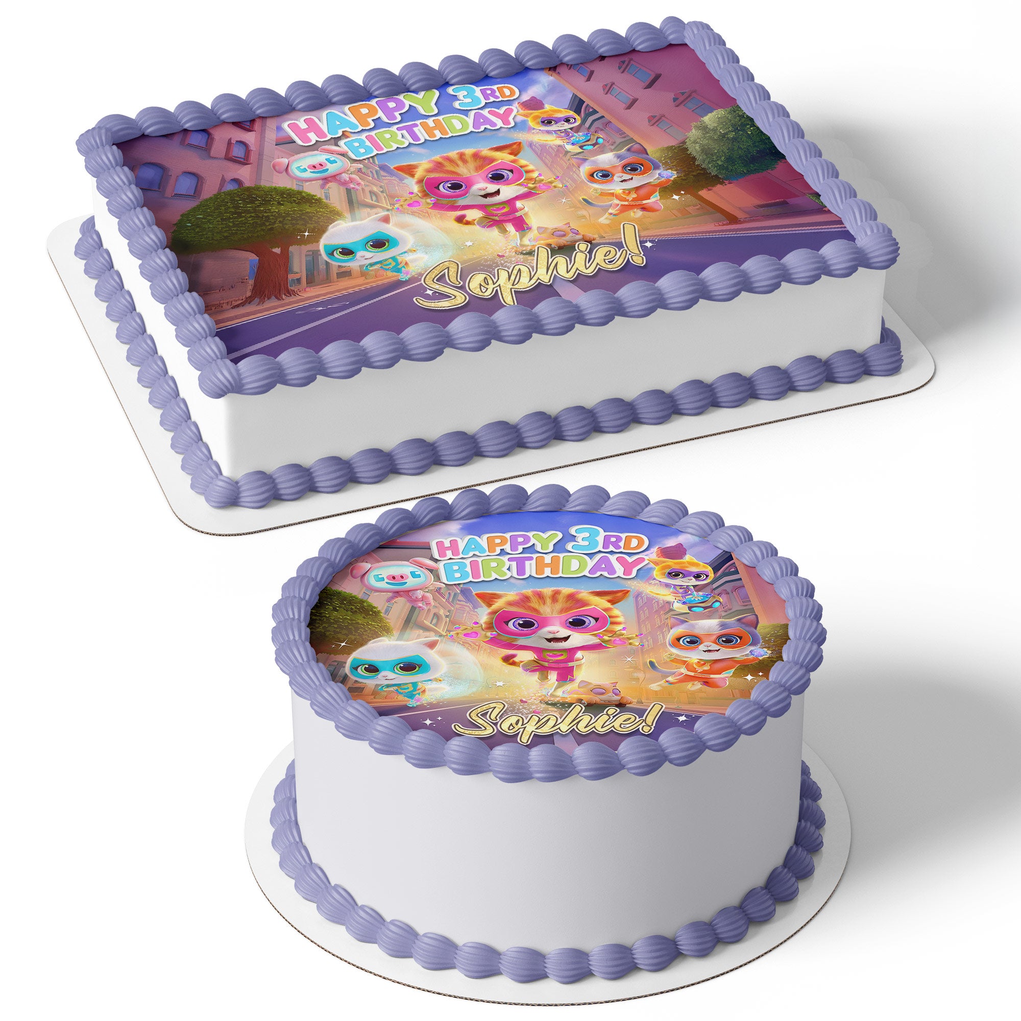 Superkitties cuddly kittens – Icing Sheet - Edible Cake Topper | Icing Sheet | Birthday Cake Decoration | Photo Cake Image
