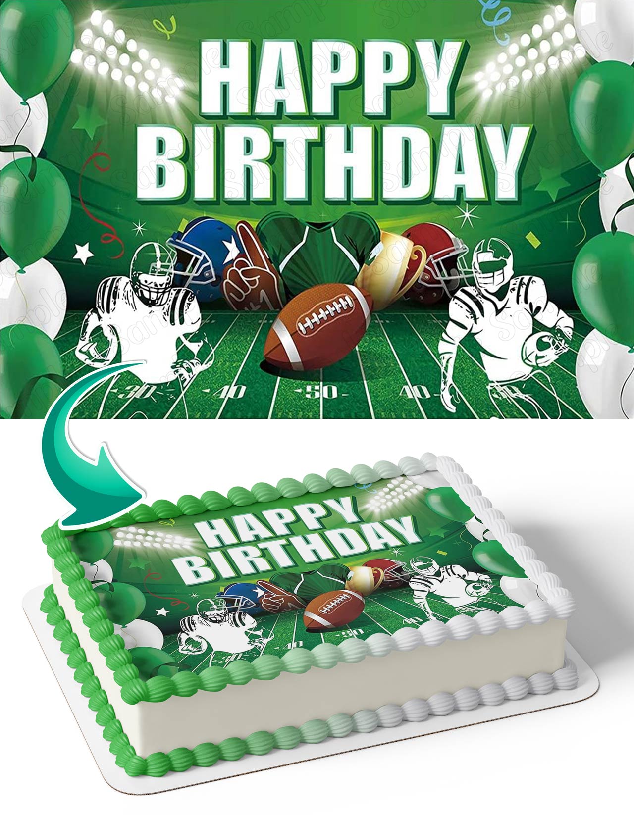 Superbowl Football Game FootBall Edible Cake Topper