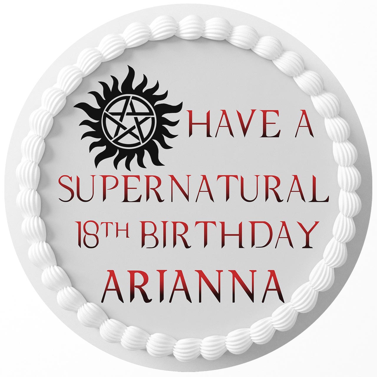 Supernatural Birthday Round – Icing Sheet Birthday - Personalized Edible Cake Topper | Custom Icing Sheet | Birthday Cake Decoration