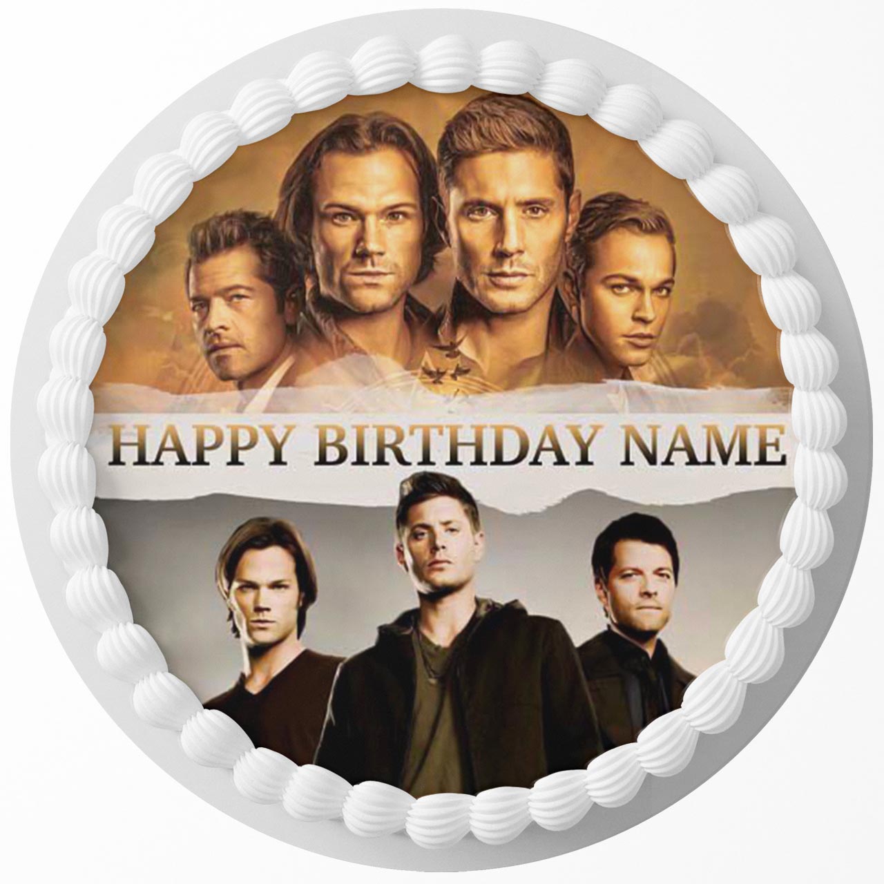 Supernatural SP Round – Icing Sheet Birthday - Personalized Edible Cake Topper | Custom Icing Sheet | Birthday Cake Decoration | Photo Cake Image