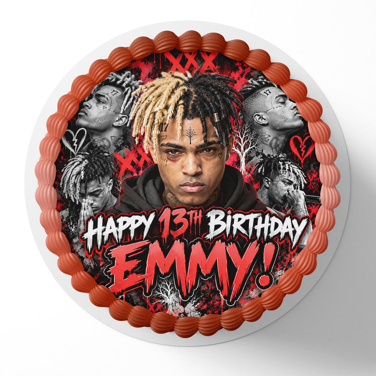 XXXTENTACION Tribute Edible Cake Topper | Birthday Cake Decoration | Photo Cake Image | Custom Edible Cake Topper