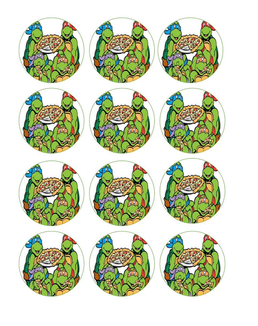 TMNT Ninja Turtles Edible Cupcake Toppers Icing Sheet or Wafer Paper