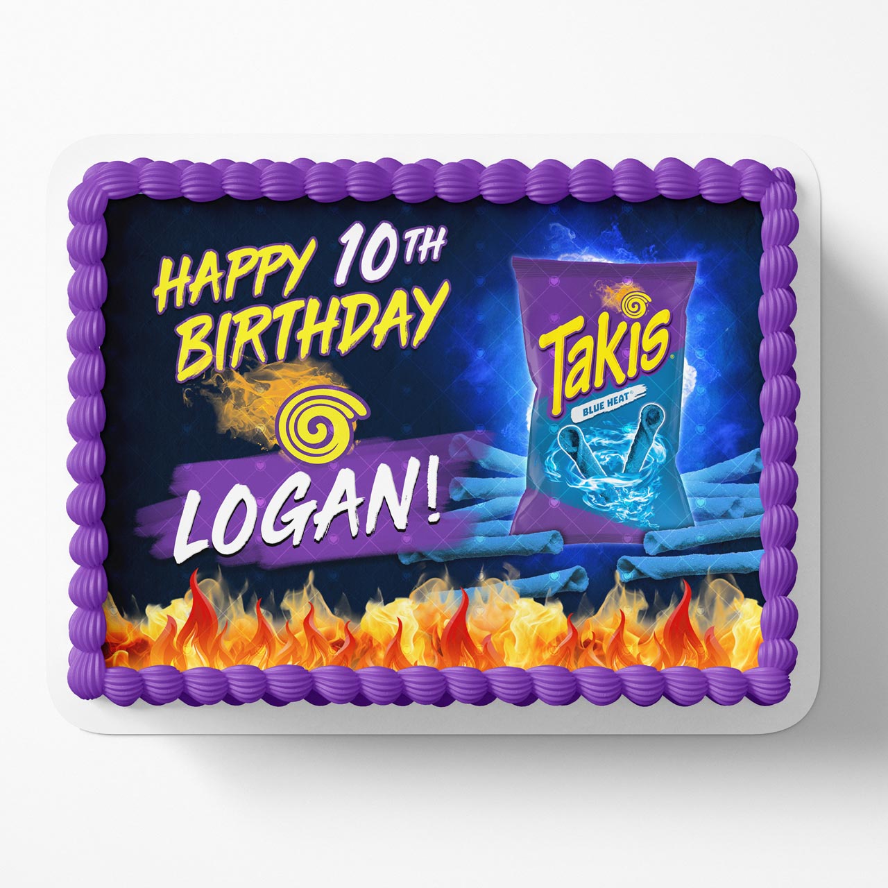 Takis Blue Heat Edible Cake Topper