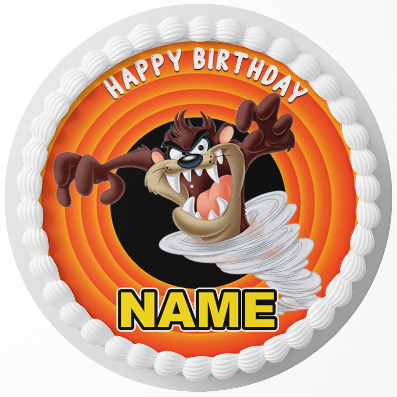 Tasmanian Devil Round – Icing Sheet Birthday - Personalized Edible Cake Topper | Custom Icing Sheet | Birthday Cake Decoration | Photo Cake Image