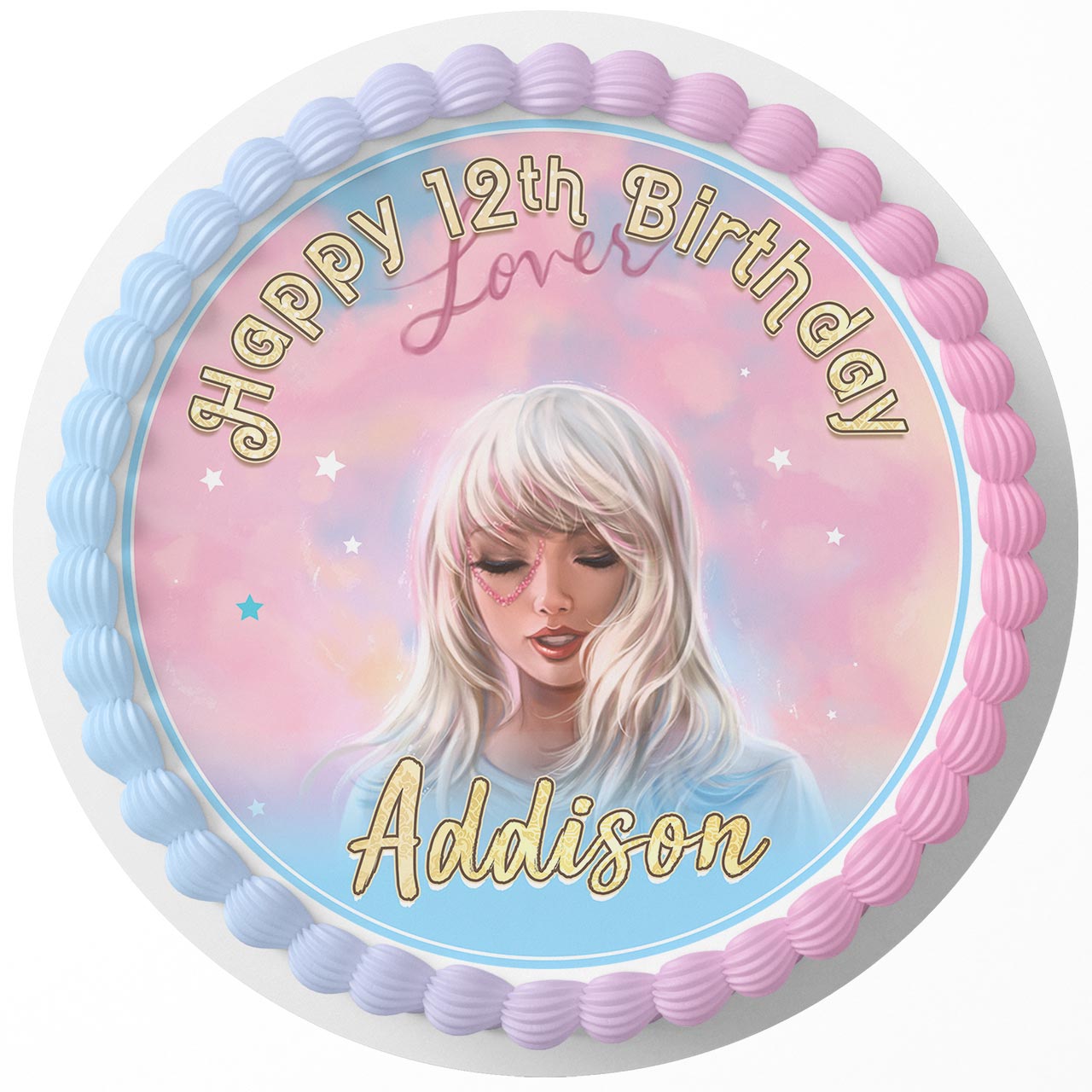 Taylor Swift Gorgeous Pink Round – Icing Sheet Birthday - Personalized Edible Cake Topper | Custom Icing Sheet | Birthday Cake Decoration