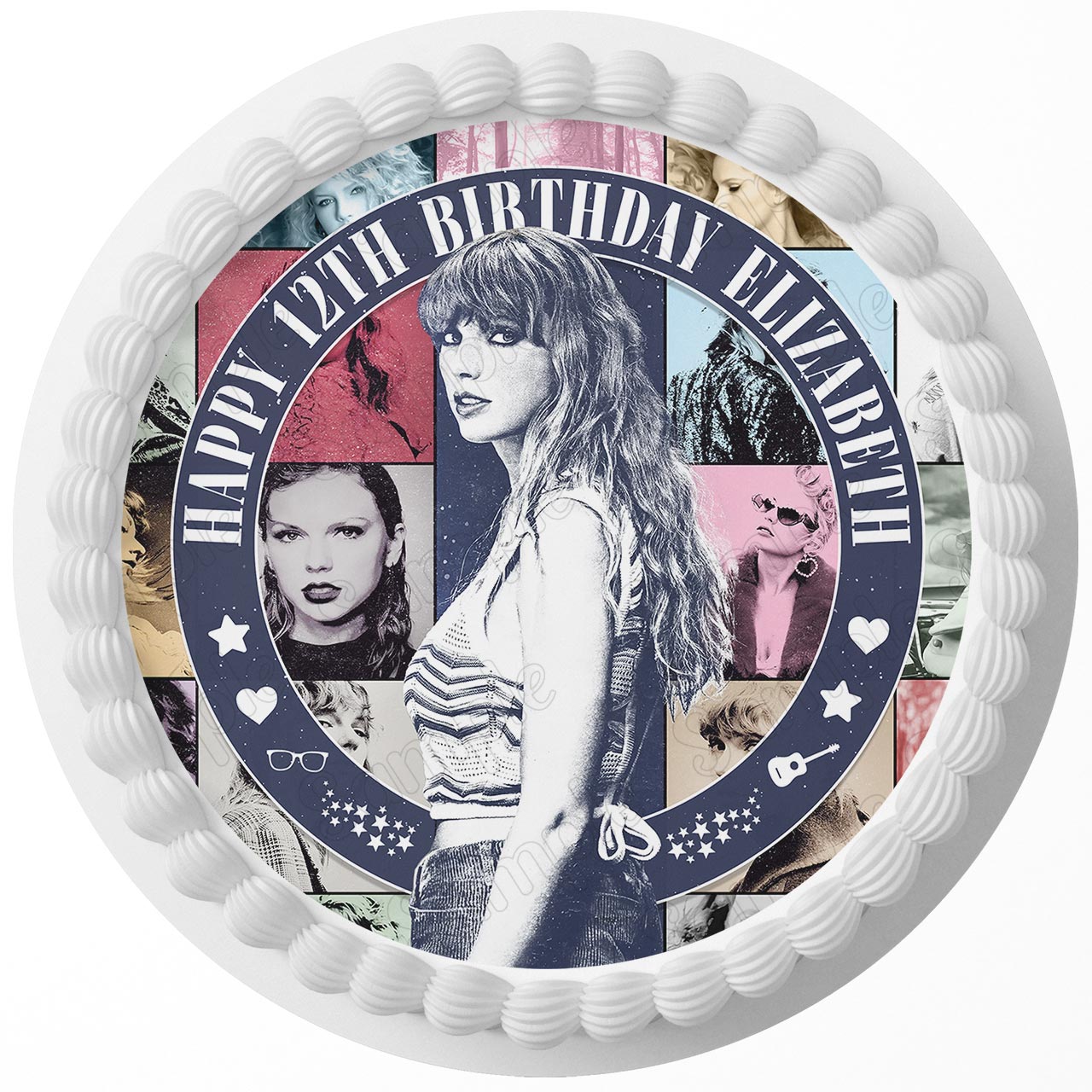 Taylor Swift The Eras Tour BBC Round – Icing Sheet Birthday - Personalized Edible Cake Topper | Custom Icing Sheet | Birthday Cake Decoration