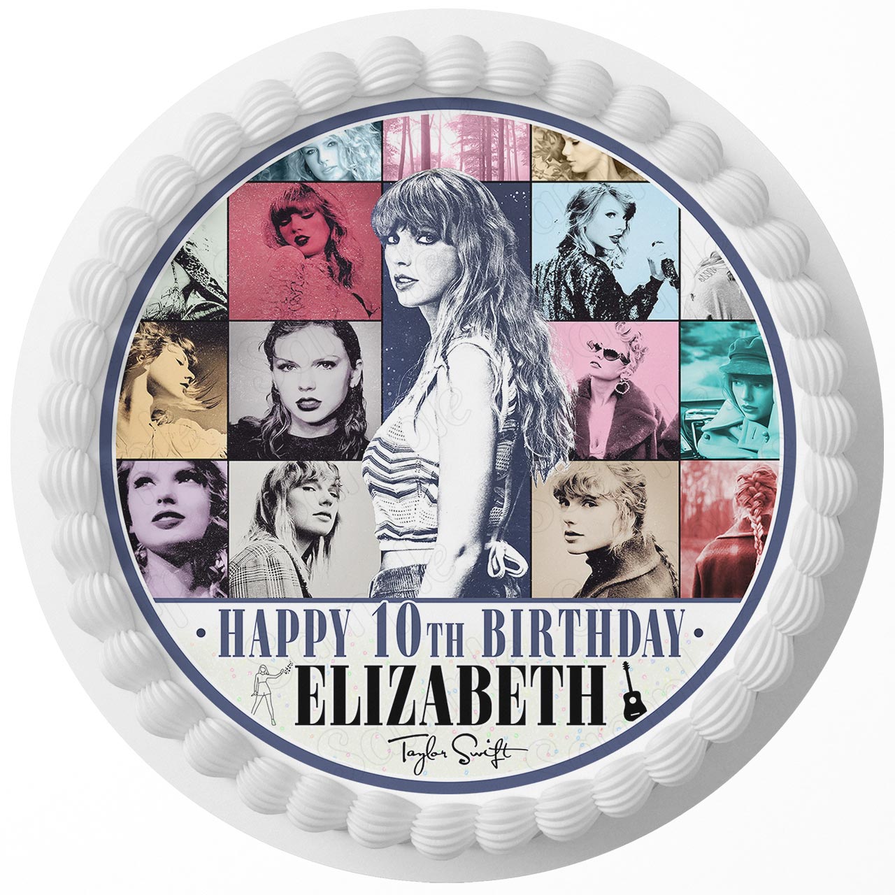 Taylor Swift The Eras Tour Round – Icing Sheet Birthday - Personalized Edible Cake Topper | Custom Icing Sheet | Birthday Cake Decoration