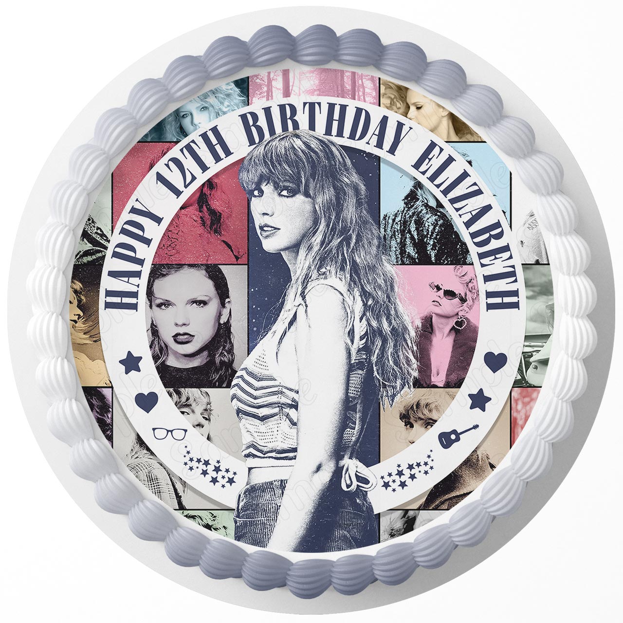 Taylor Swift The Eras Tour WBC Round – Icing Sheet Birthday - Personalized Edible Cake Topper | Custom Icing Sheet | Birthday Cake Decoration