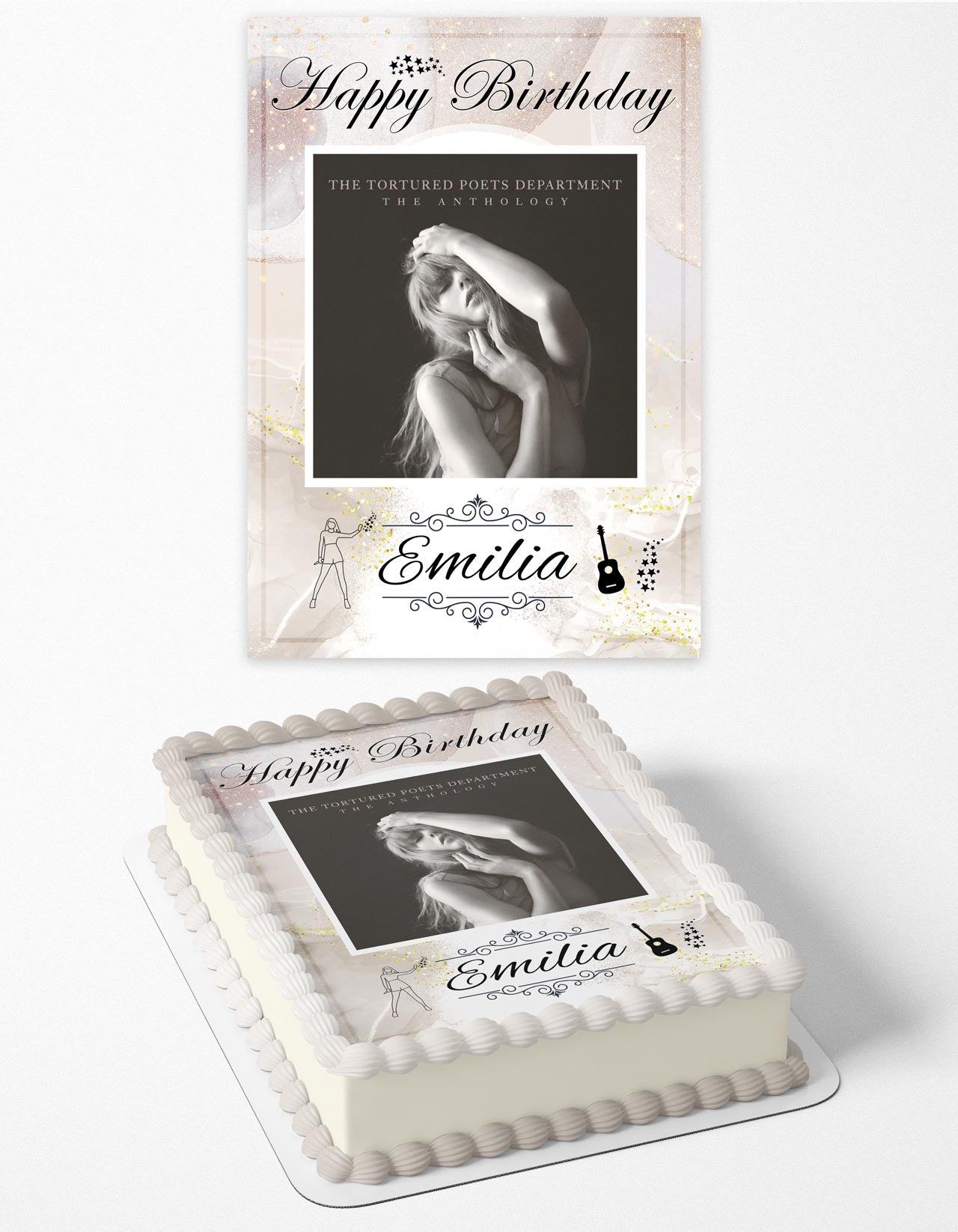 Tailor Swit The Tortured Poets Department Edible Cake Topper