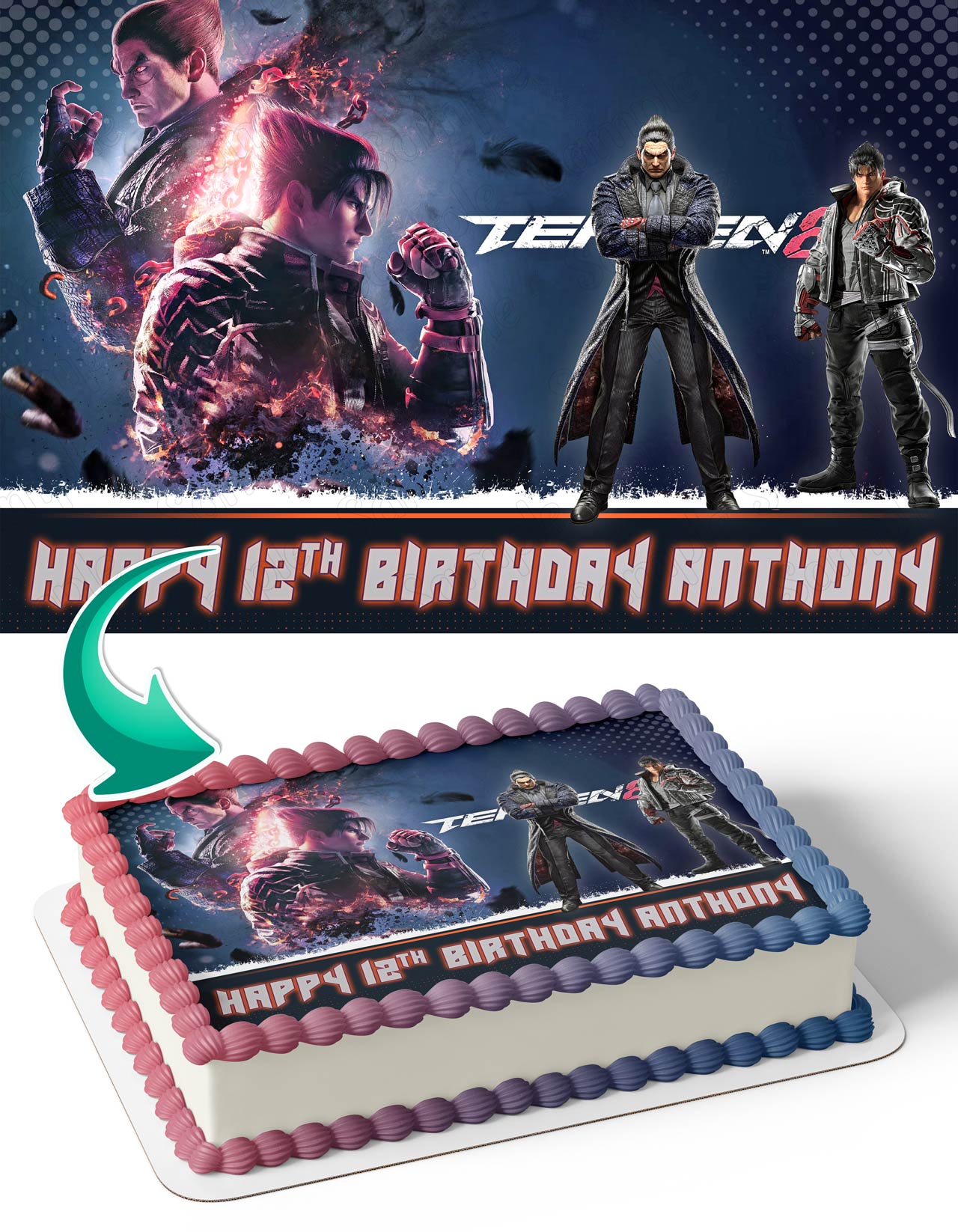 Teken 8 Gamers Edible Cake Topper