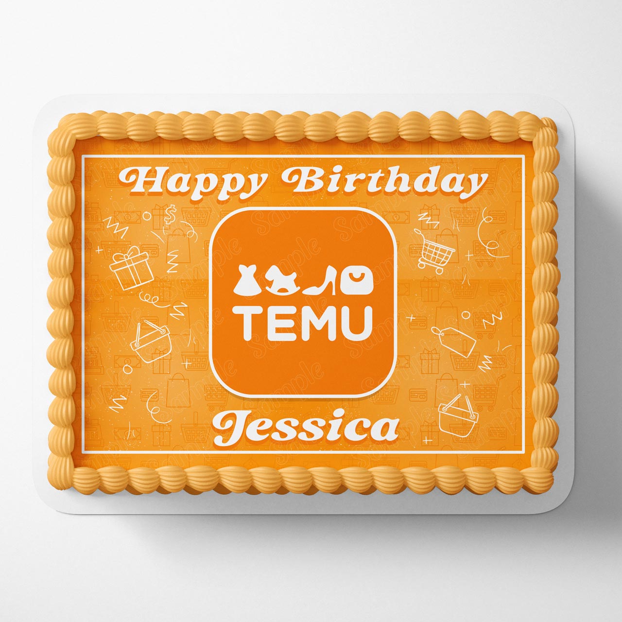 Temu Shopping Girls Edible Cake Topper