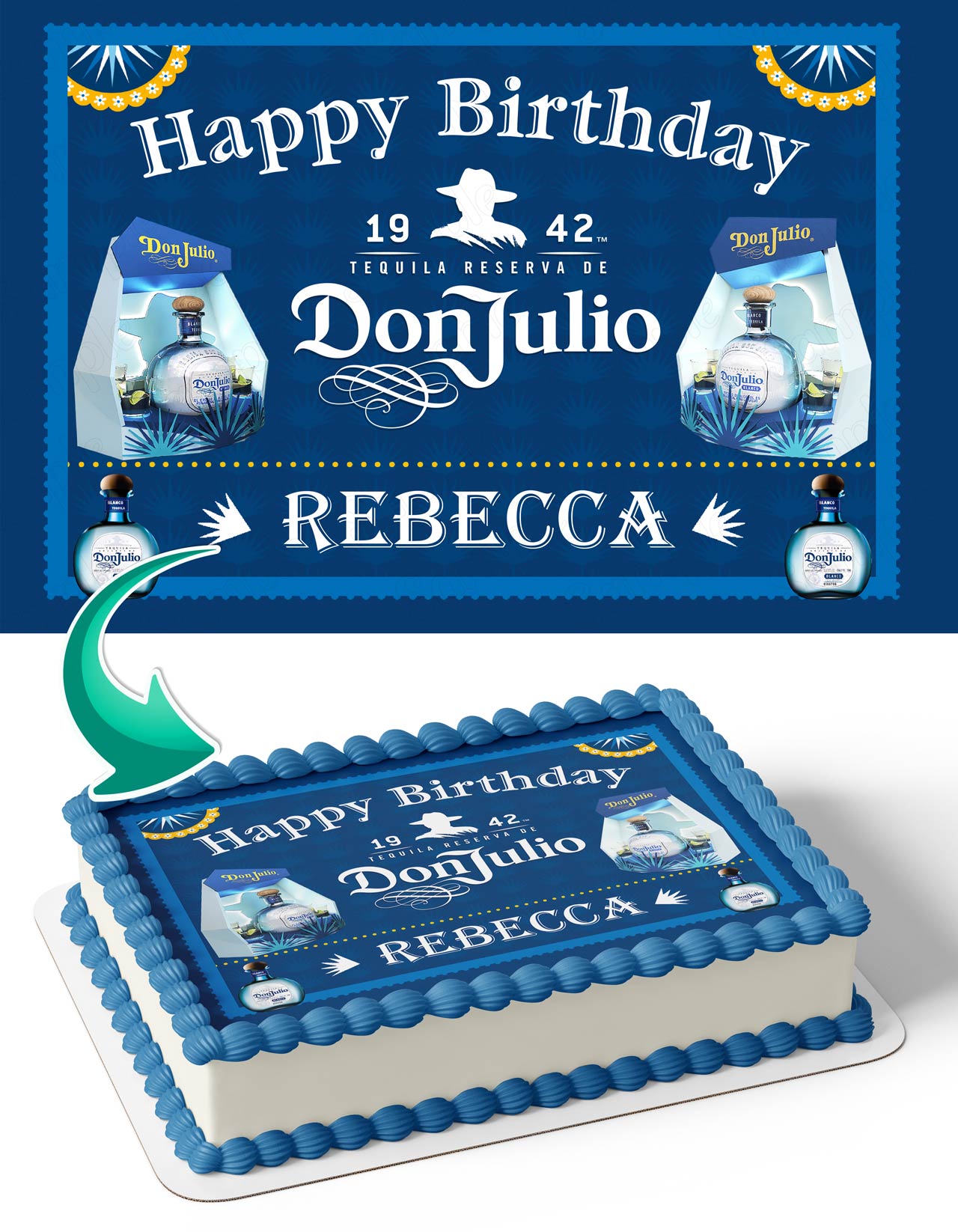 Tequila Don Julio Blue Edible Cake Topper