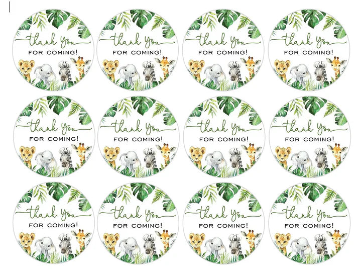 Thank You for Coming Wild Baby Shower Edible Cupcake Toppers Icing Sheet or Wafer Paper