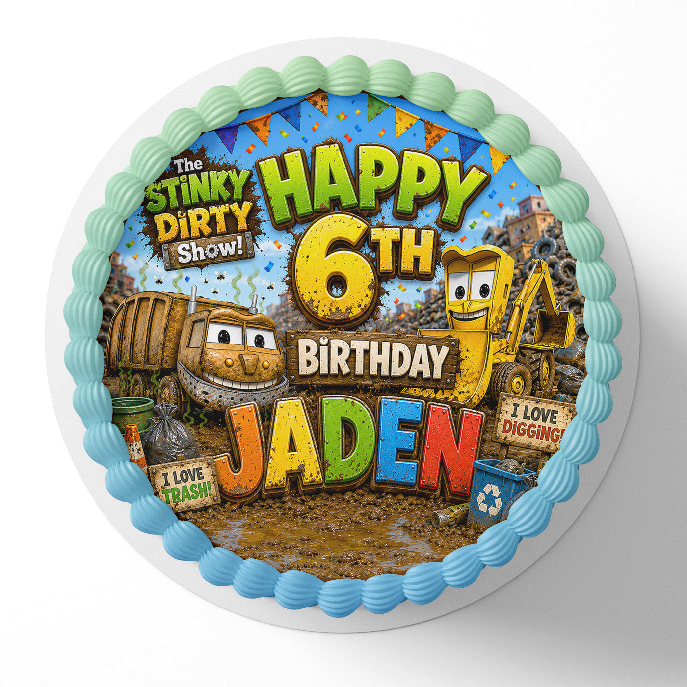 The Stinky Dirty Show Edible Cake Topper | Birthday Cake Decoration | Photo Cake Image
