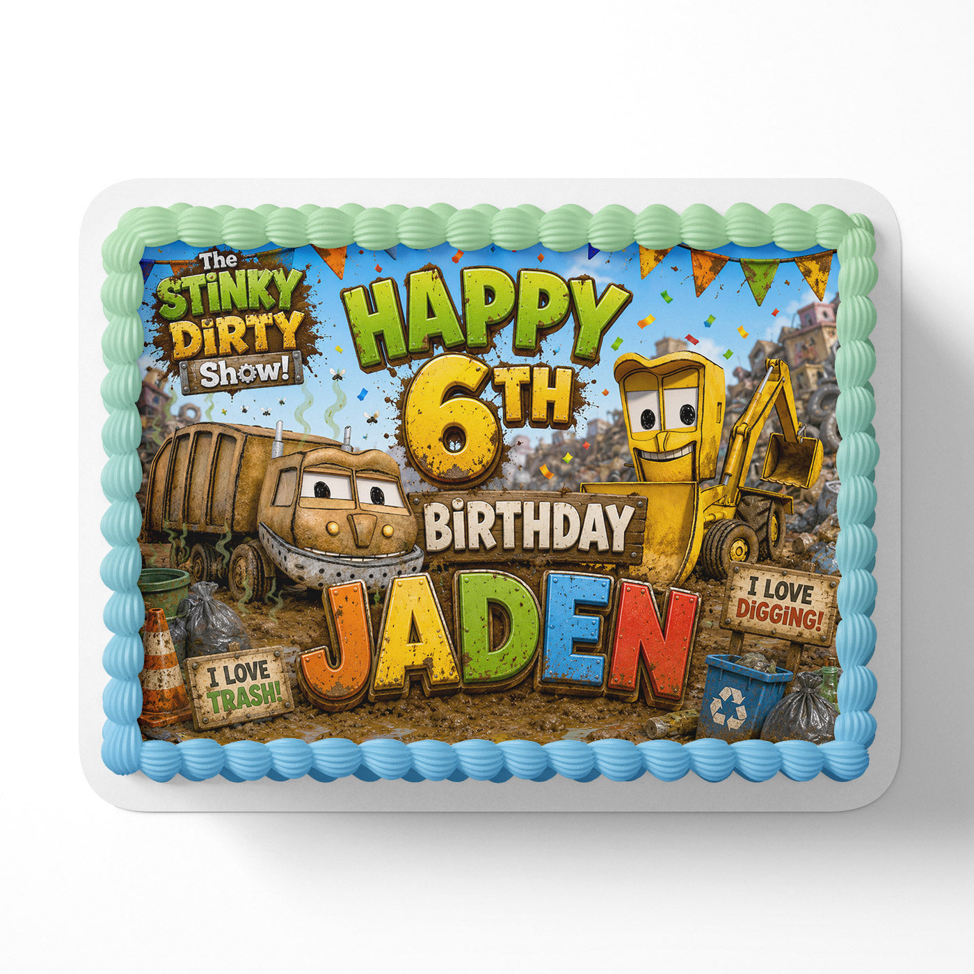 The Stinky Dirty Show Edible Cake Topper | Birthday Cake Decoration | Photo Cake Image