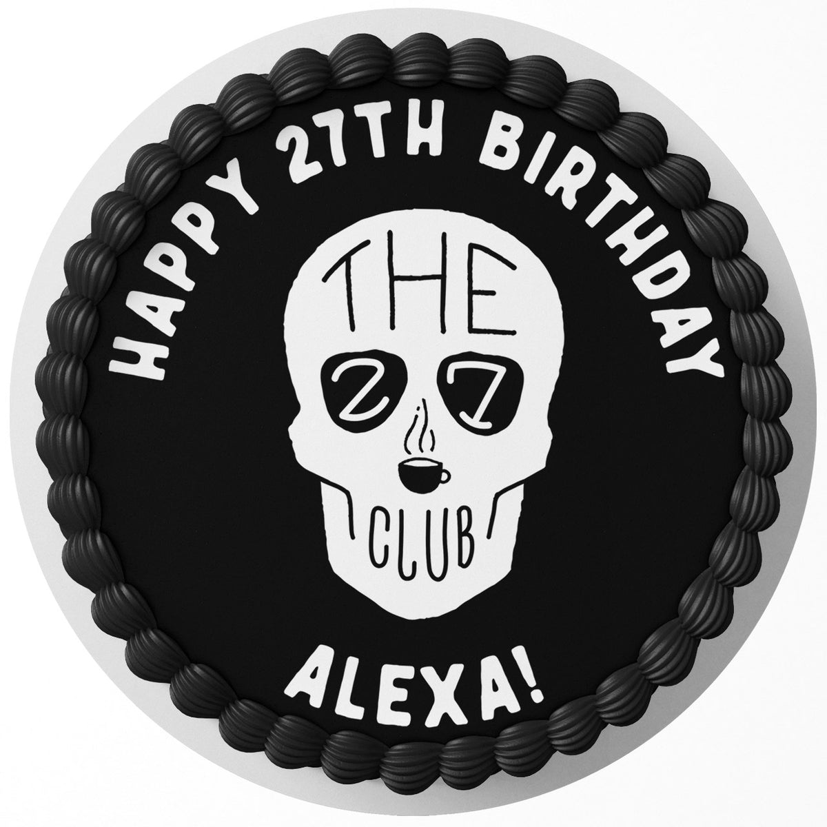 The 27 Birthday Club Edible Cake Topper Round Personalized Edible Cake Topper | Custom Icing Sheet | Birthday Cake Decoration