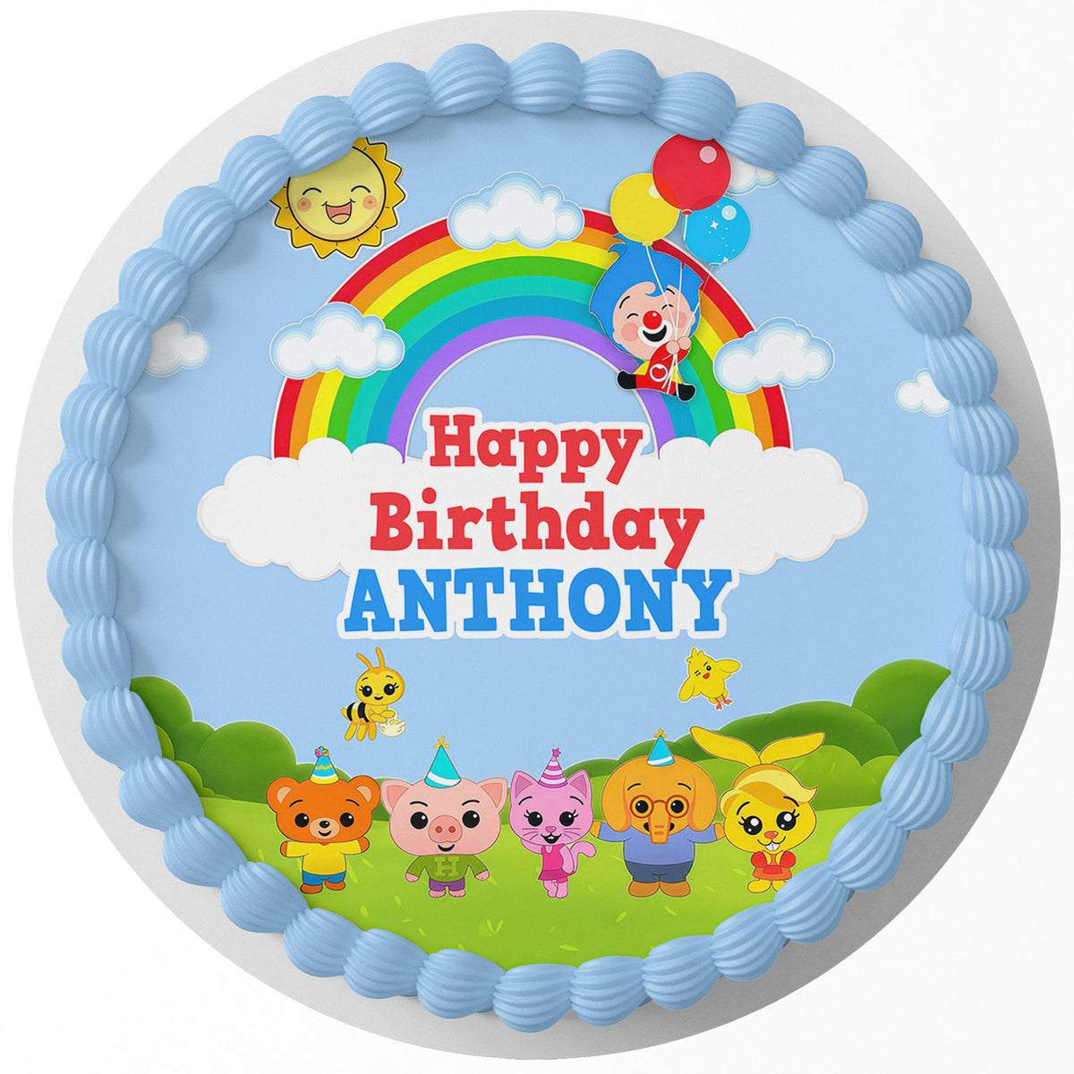 The Kindness Hero Plim Plim Edible Cake Topper Round Personalized Edible Cake Topper | Custom Icing Sheet | Birthday Cake Decoration