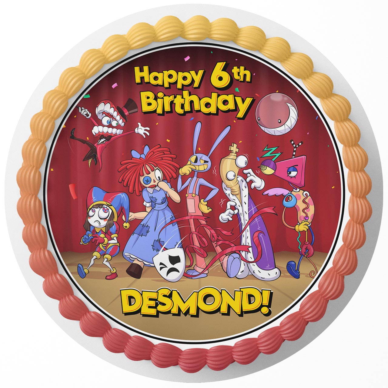 The Amazing Digital Circus Round – Icing Sheet Birthday - Personalized Edible Cake Topper | Custom Icing Sheet | Birthday Cake Decoration