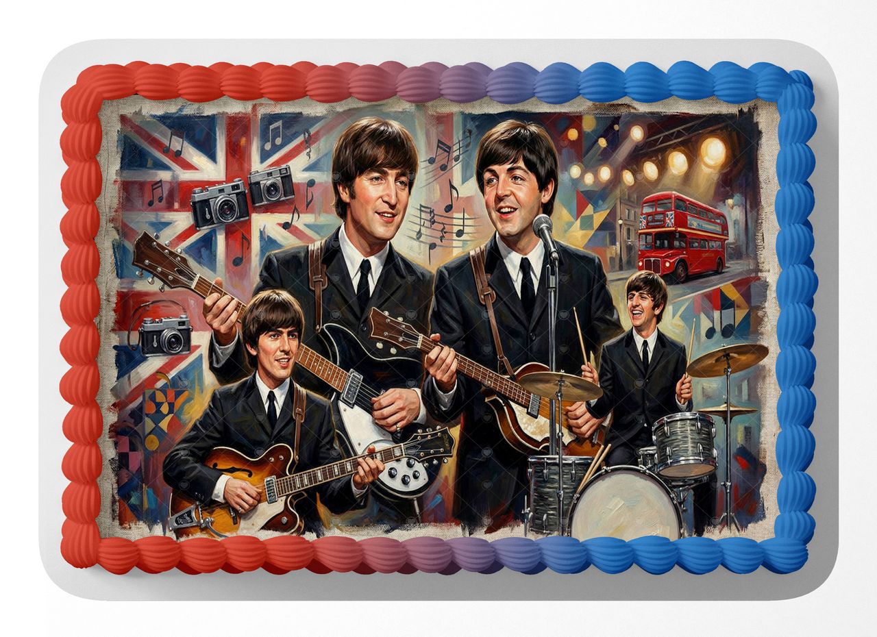 The Beatles  A Hard Days Night edible cake topper