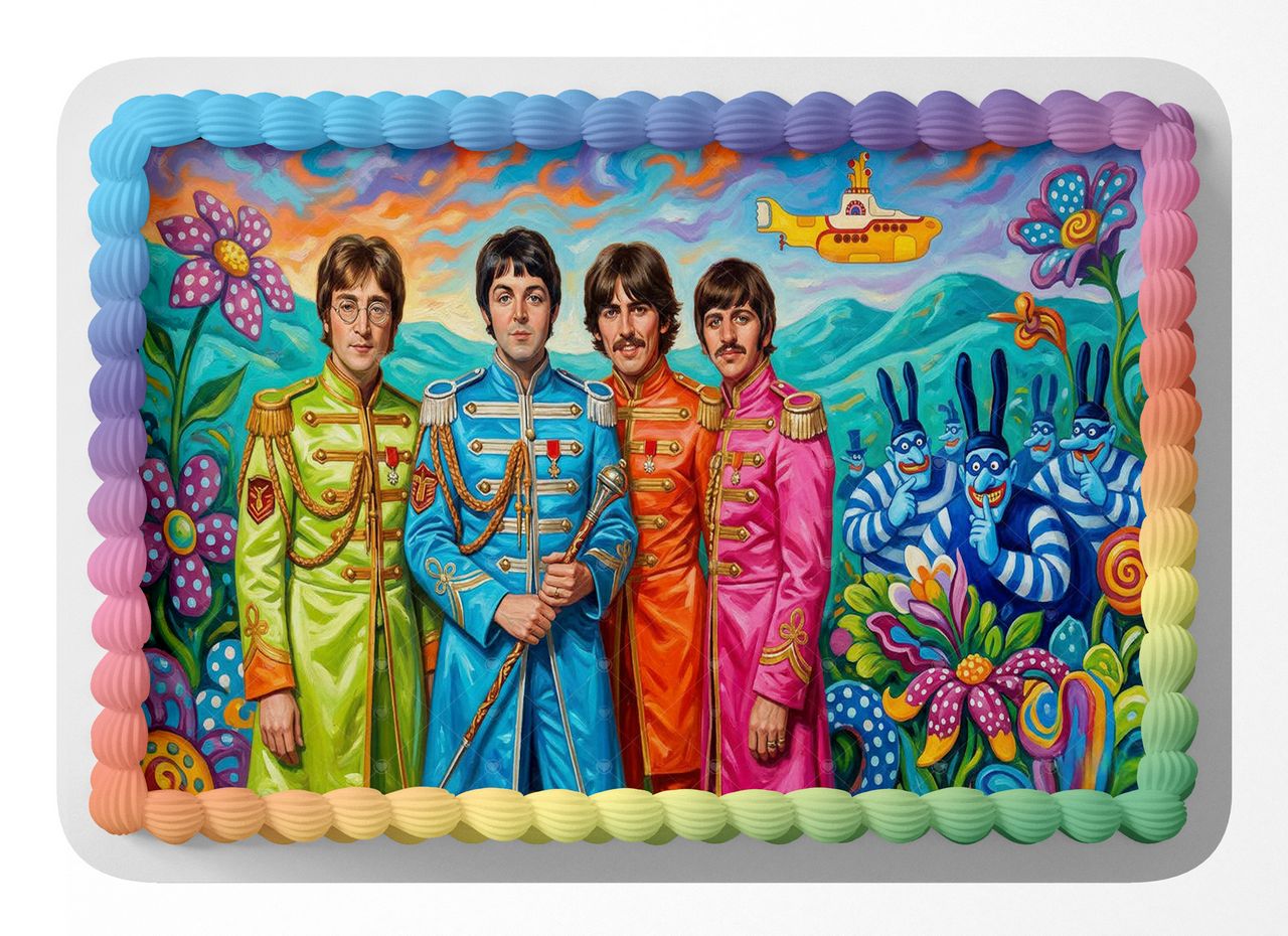 The Beatles Yellow Submarine Musical Film edible cake topper