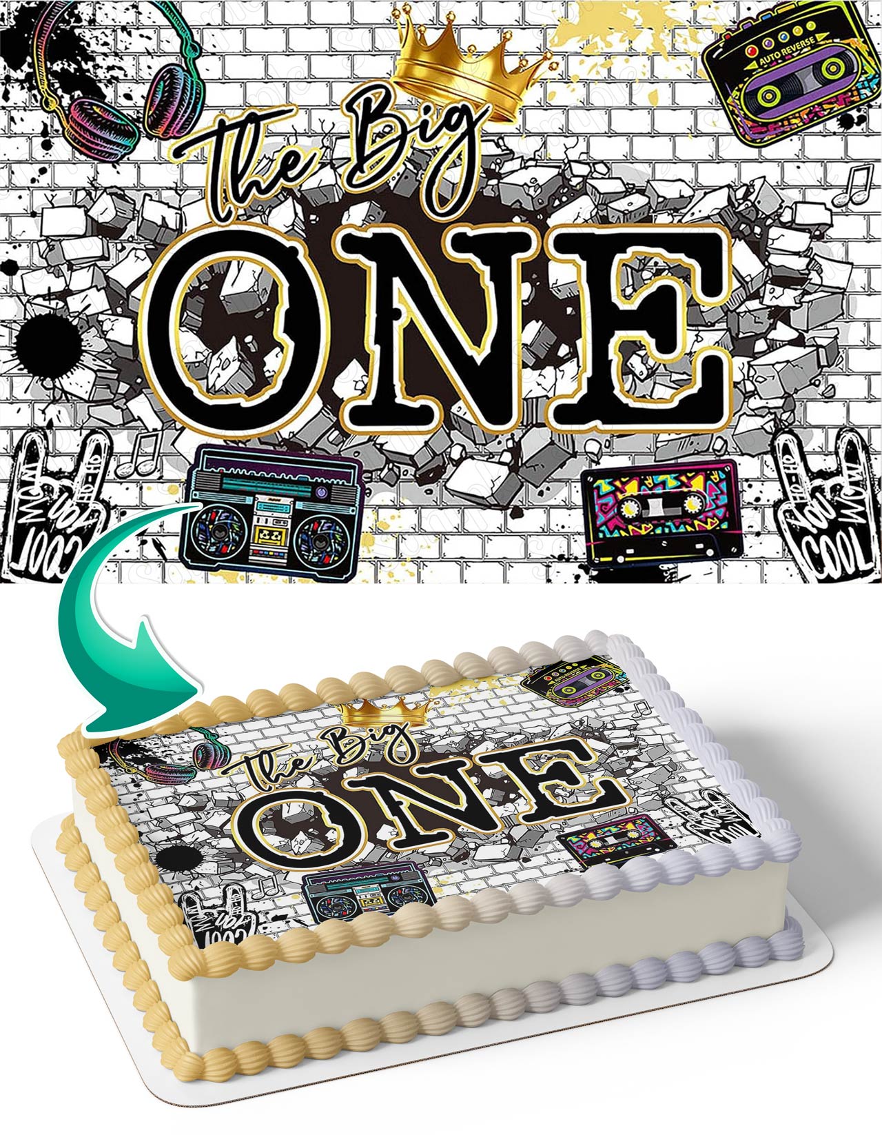 The Big One School Rap Notorious Big One First Biggie Bday Edible Cake Topper